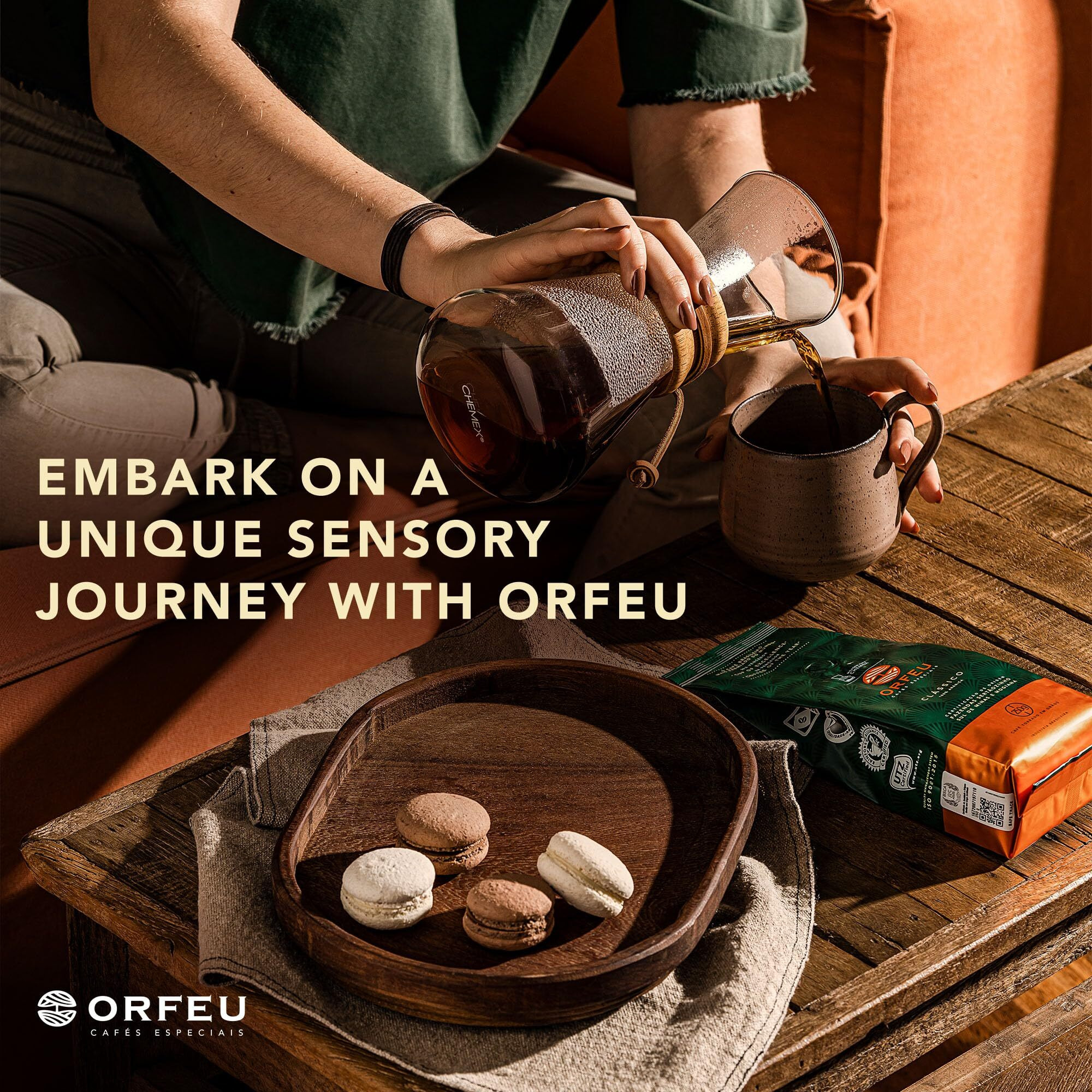 Orfeu - Special Coffee Classic Roasted And Ground - 100% Arabica Coffee, Medium Roasted, Floral, Fruity & Caramel Aroma, Balanced Acidity - 8.8Oz