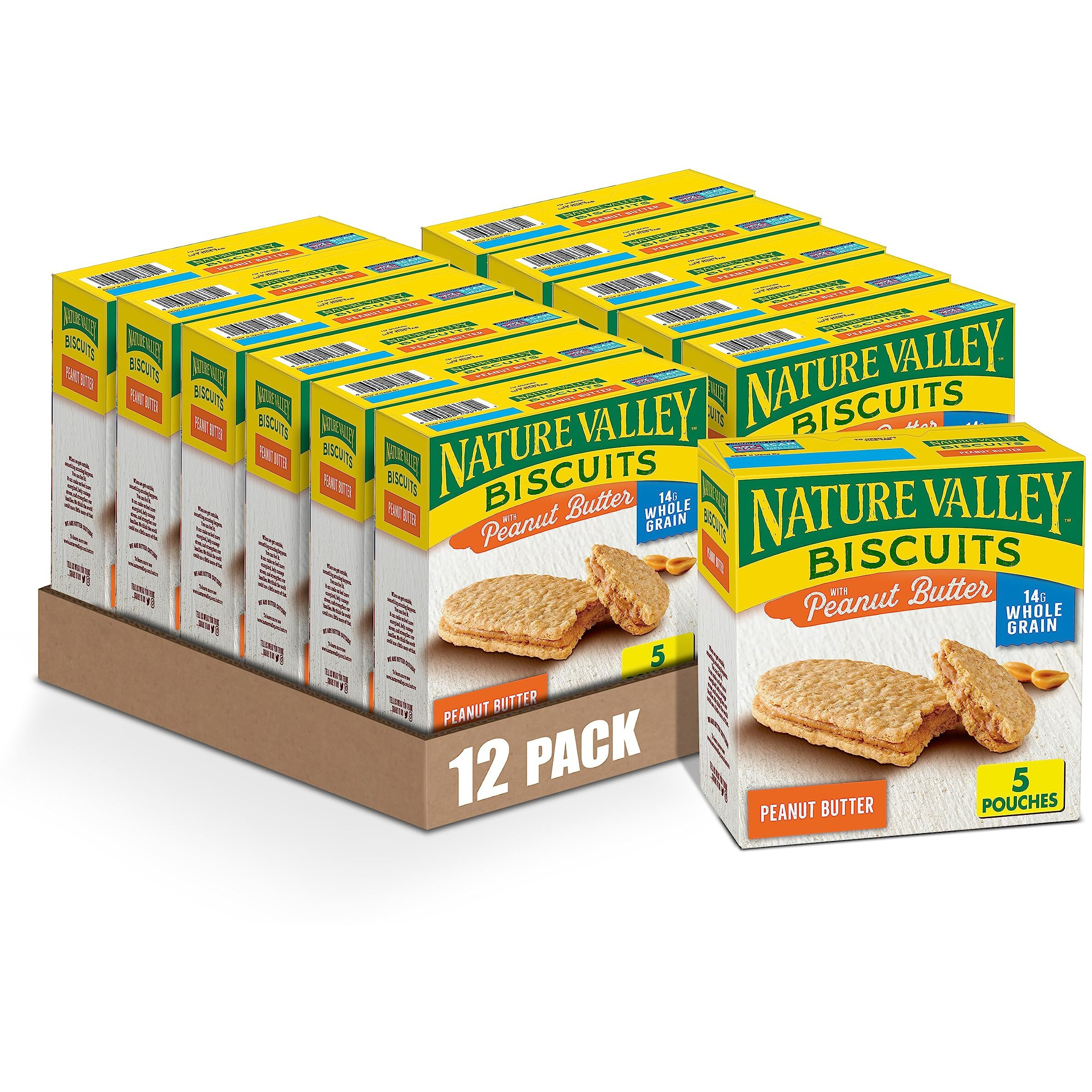 Nature Valley Biscuits With Peanut Butter, 5Ct , 6.75 Oz (Pack Of 12)