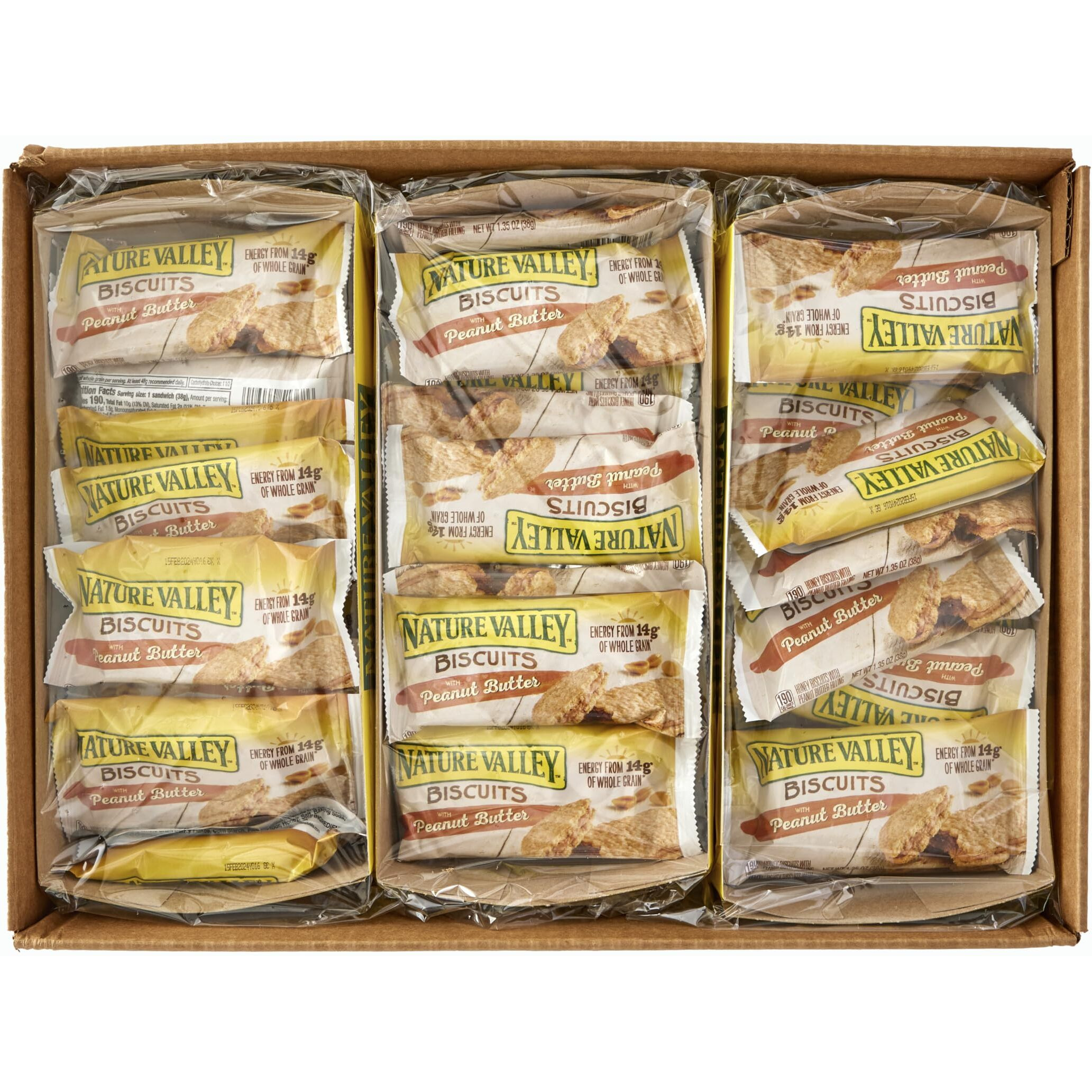 Nature Valley Biscuits With Peanut Butter, 5Ct , 6.75 Oz (Pack Of 12)