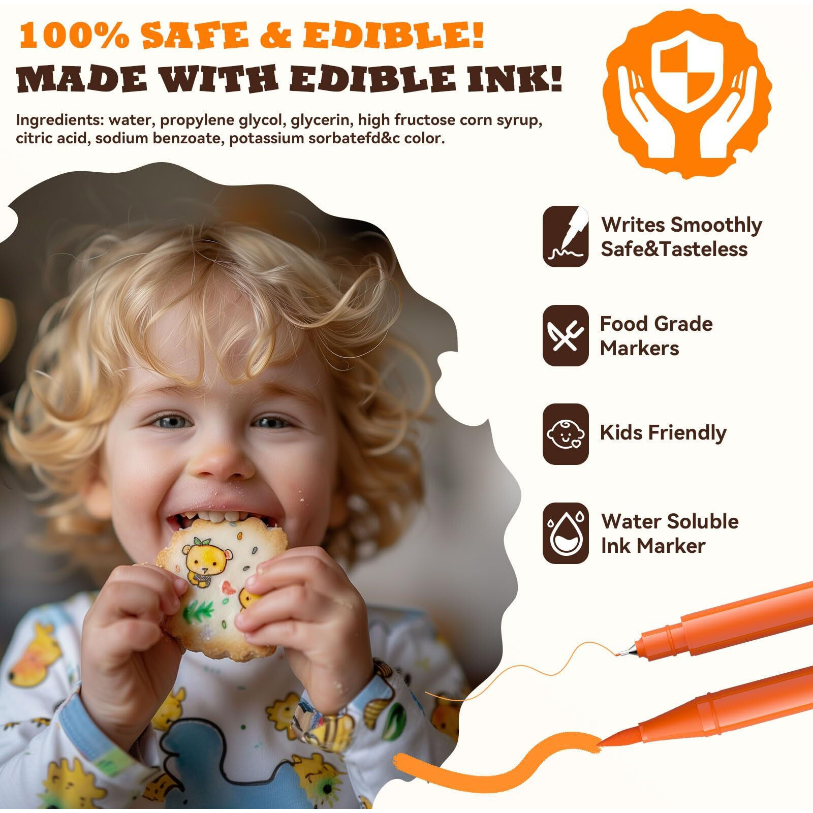 Jewem Edible Markers For Cookie Decorating,12Pcs Ultra Fine Tip(0.5Mm) Food Coloring Pens, Upgrade Double Side Food Grade Pens For Decorating Fondant Cakes,Easter Eggs,Frosting,Macaron
