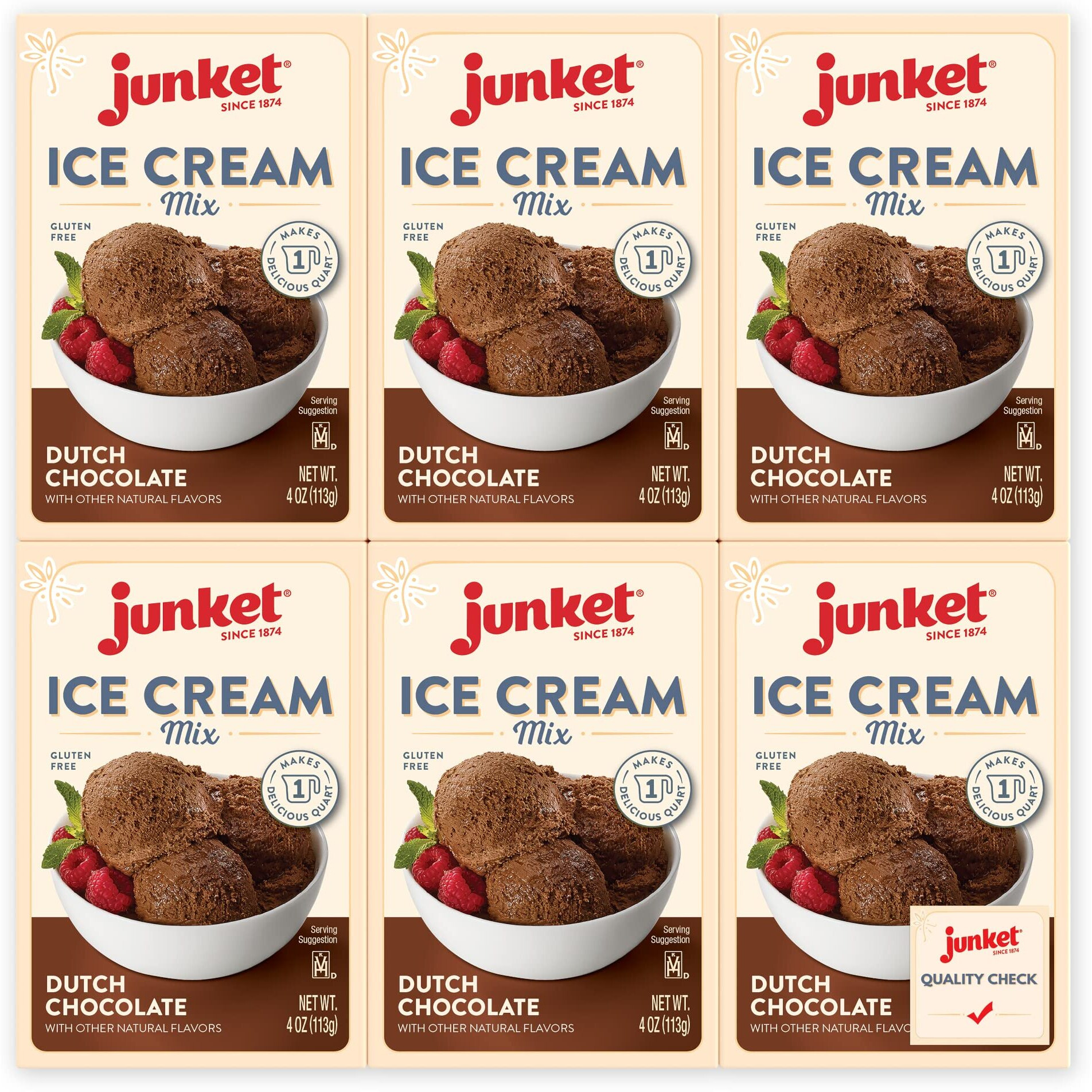 Junket Chocolate Ice Cream Mix Makes 6 Quarts Old Fashioned Homemade Ice Cream For Ice Cream Maker Or Hand Stir - Just Add Milk And Cream, Chill, And Enjoy. Quick And Easy 4 Oz Box Of Powdered Ice Cream Starter Mix (Pack Of 6)