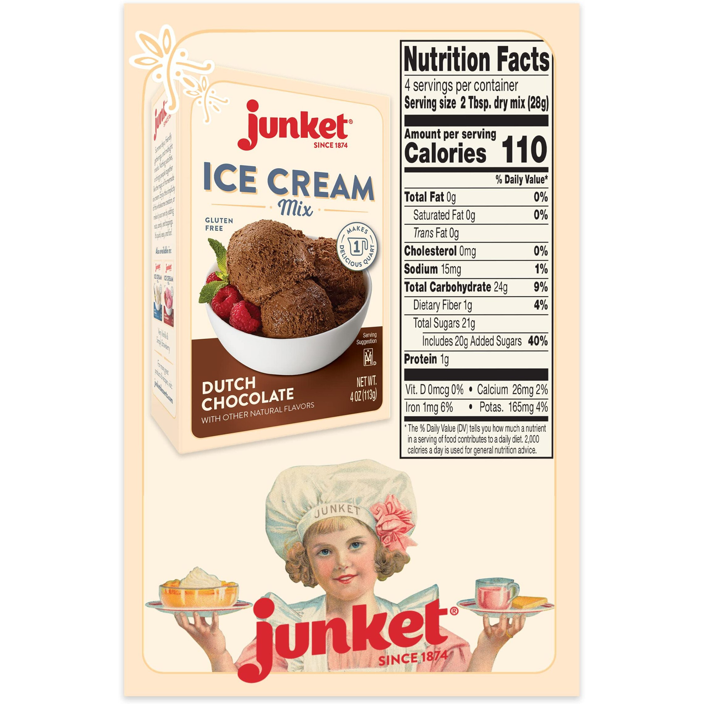 Junket Chocolate Ice Cream Mix Makes 6 Quarts Old Fashioned Homemade Ice Cream For Ice Cream Maker Or Hand Stir - Just Add Milk And Cream, Chill, And Enjoy. Quick And Easy 4 Oz Box Of Powdered Ice Cream Starter Mix (Pack Of 6)