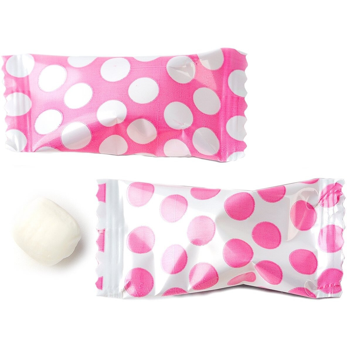 Polka Dot Peppermint Balls 100Ct - After Dinner Mints Individually Wrapped - Soft & Savory (Pink)