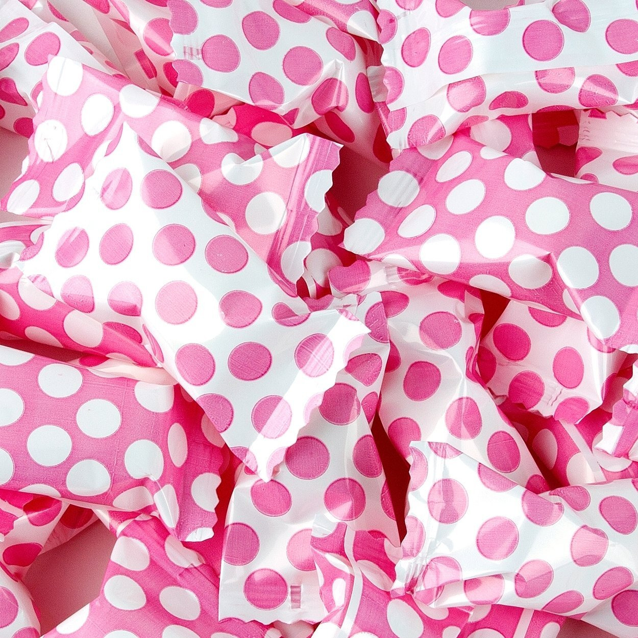 Polka Dot Peppermint Balls 100Ct - After Dinner Mints Individually Wrapped - Soft & Savory (Pink)