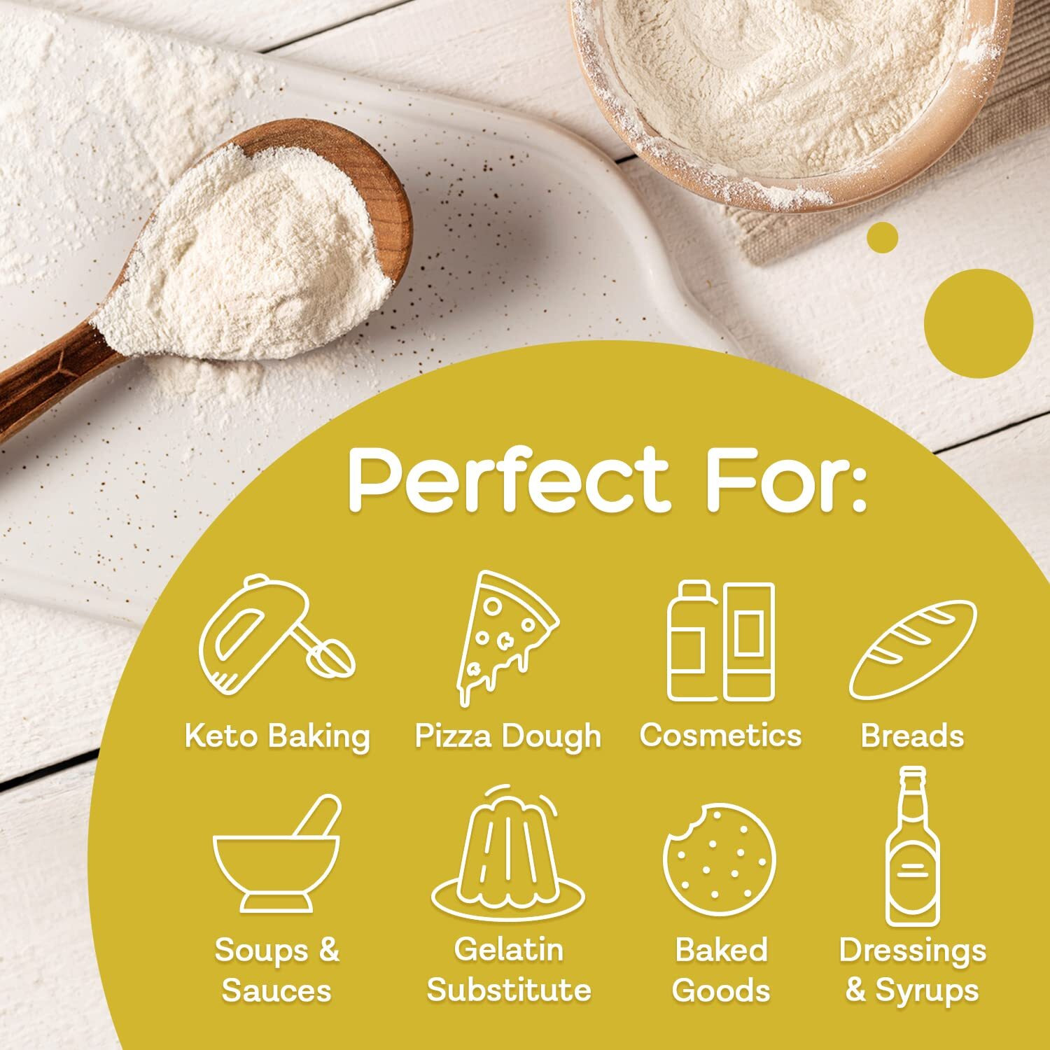 Md. Life Xanthan Gum For Baking Keto - 1 Pound - 100% Natural Xanthan Gum Powder - Keto Friendly & Gluten Free - Carb Free Xanthan Gum For Baking, Food Thickener & Ice Cream Stabilizer