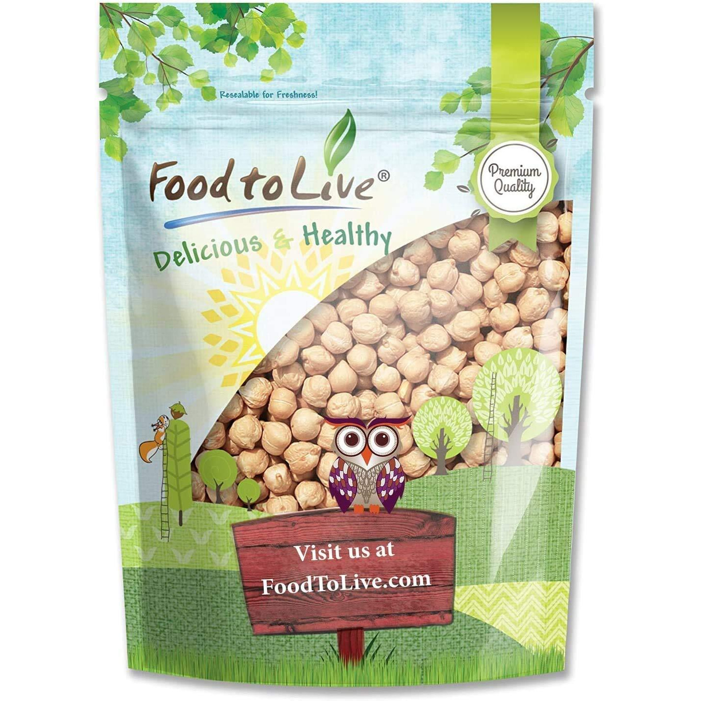 Food To Live - Garbanzo Beans, 1 Pound Whole Dried Raw Chickpeas, Kosher, Vegan, Bulk, Sproutable, Low Sodium, Good Source Of Dietary Fiber, Protein, Iron, Folate, And Thiamin