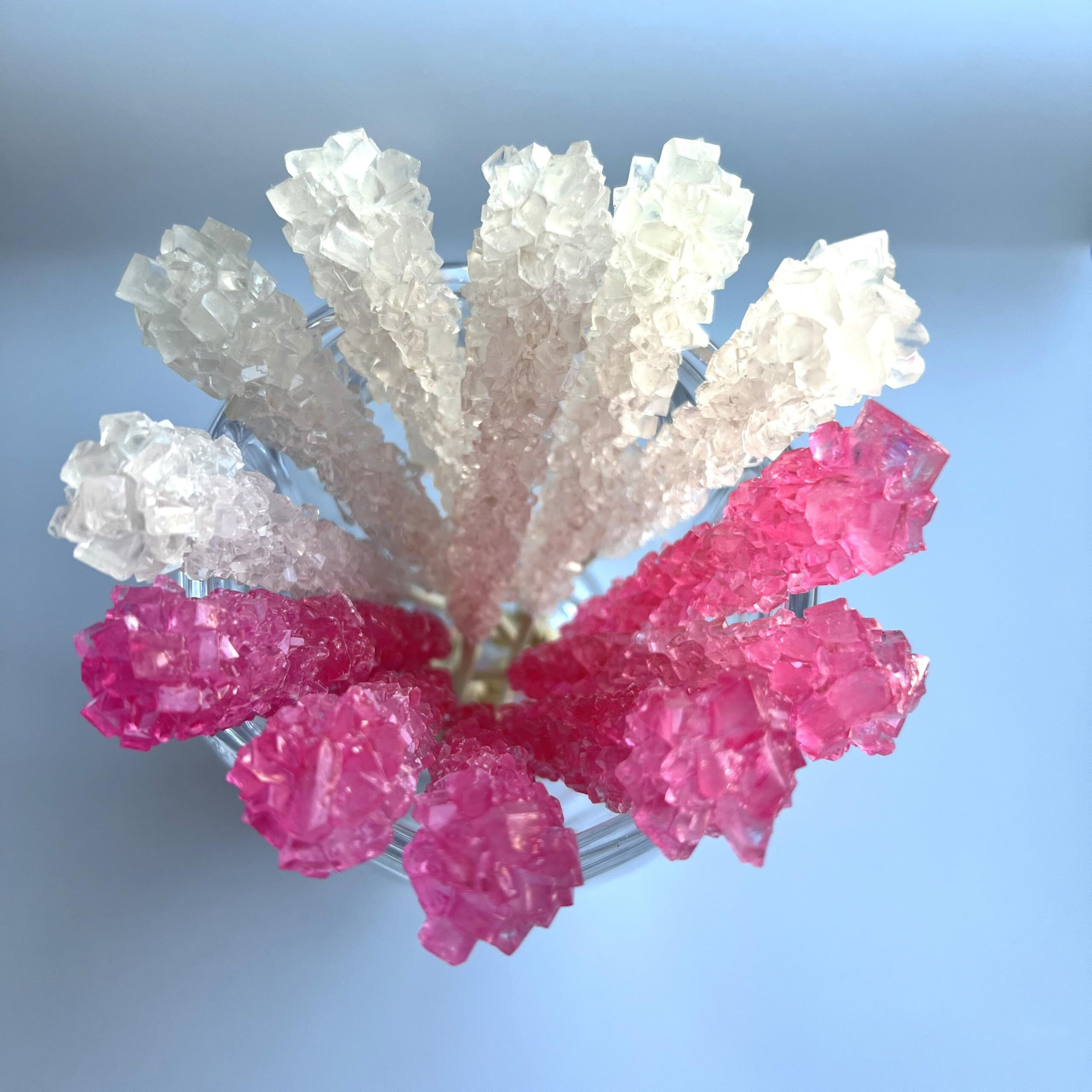 Classic Rock Candy Sticks, Sugar Rock Crystal Lollipops, Individually Wrapped (Pack Of 12, Baby Girl (Pink Cherry And White))