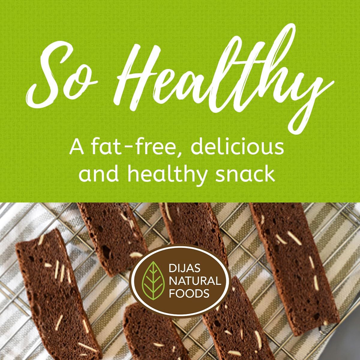 Dijas Natural Foods, Crunchy Fat Free Biscotti Cookie, All Natural Preservative Free Ingredients, Delicious Low Calorie Snack (5 Ounces, Banana Bread)