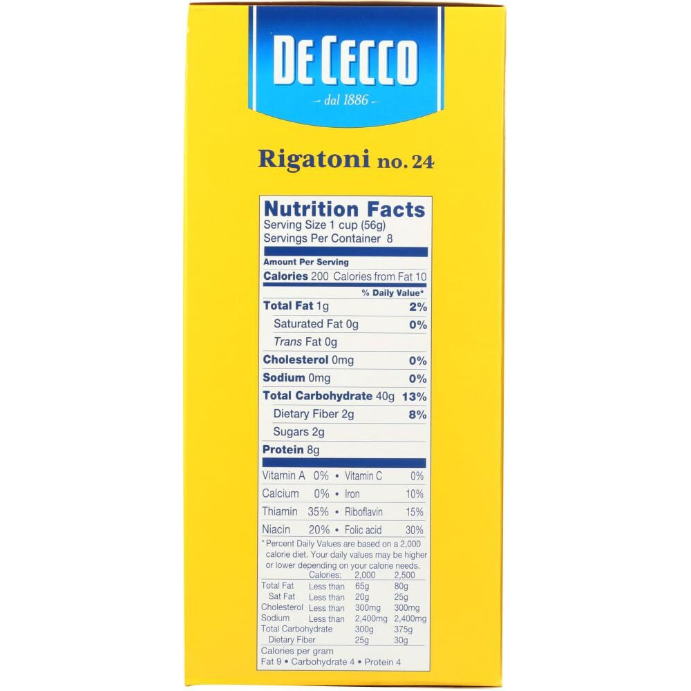De Cecco Pasta Rigatoni No. 24, 16 Oz