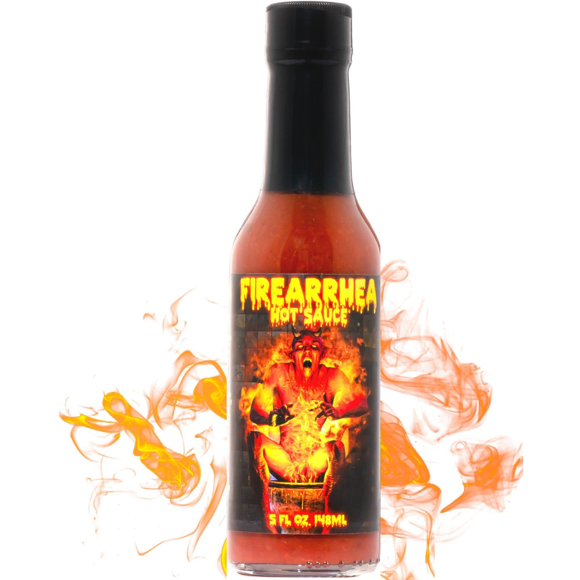 Hellfire Hot Sauce Firearrhea - Extreme Hot Sauce With The Worlds Hottest Four Peppers, 5 Oz.
