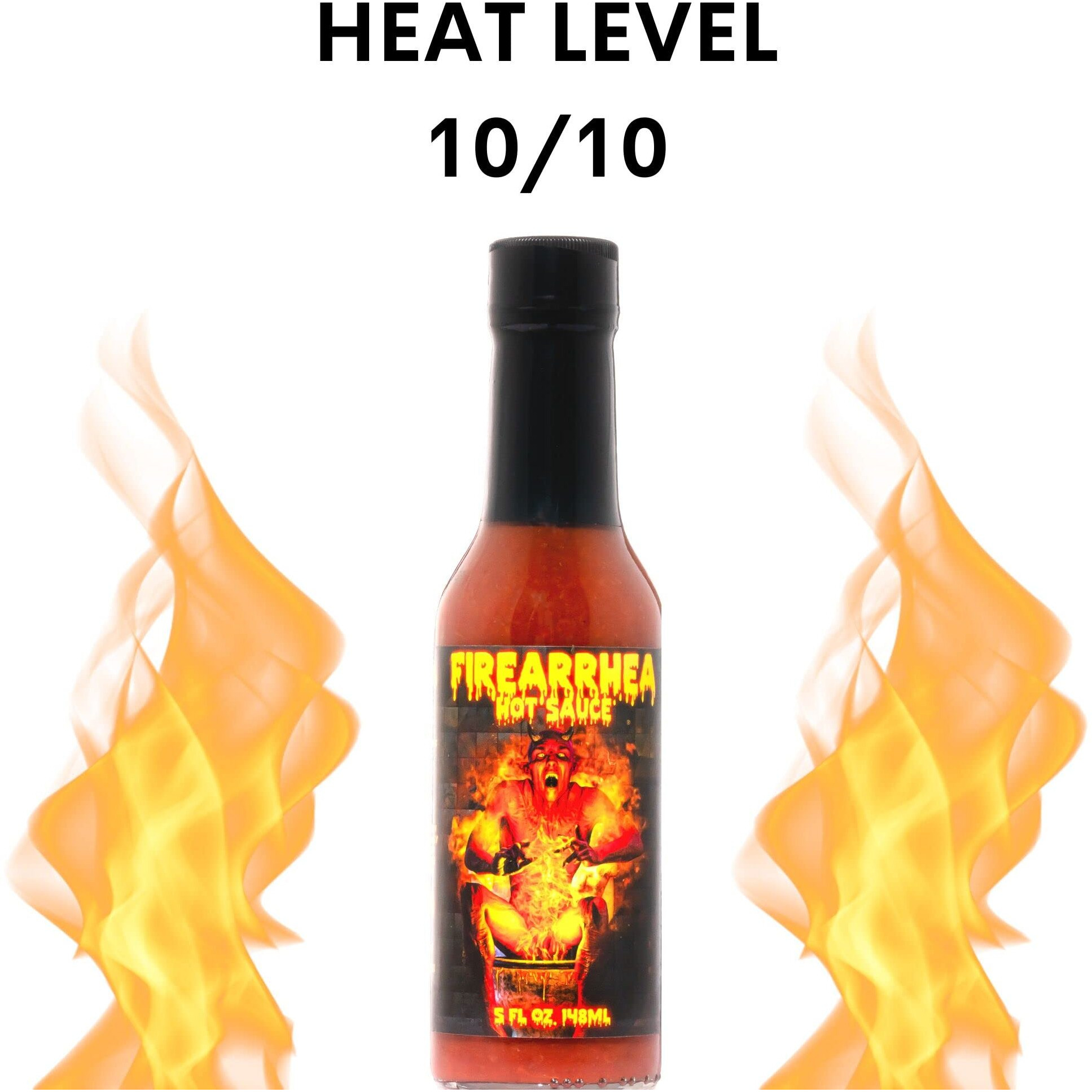 Hellfire Hot Sauce Firearrhea - Extreme Hot Sauce With The Worlds Hottest Four Peppers, 5 Oz.
