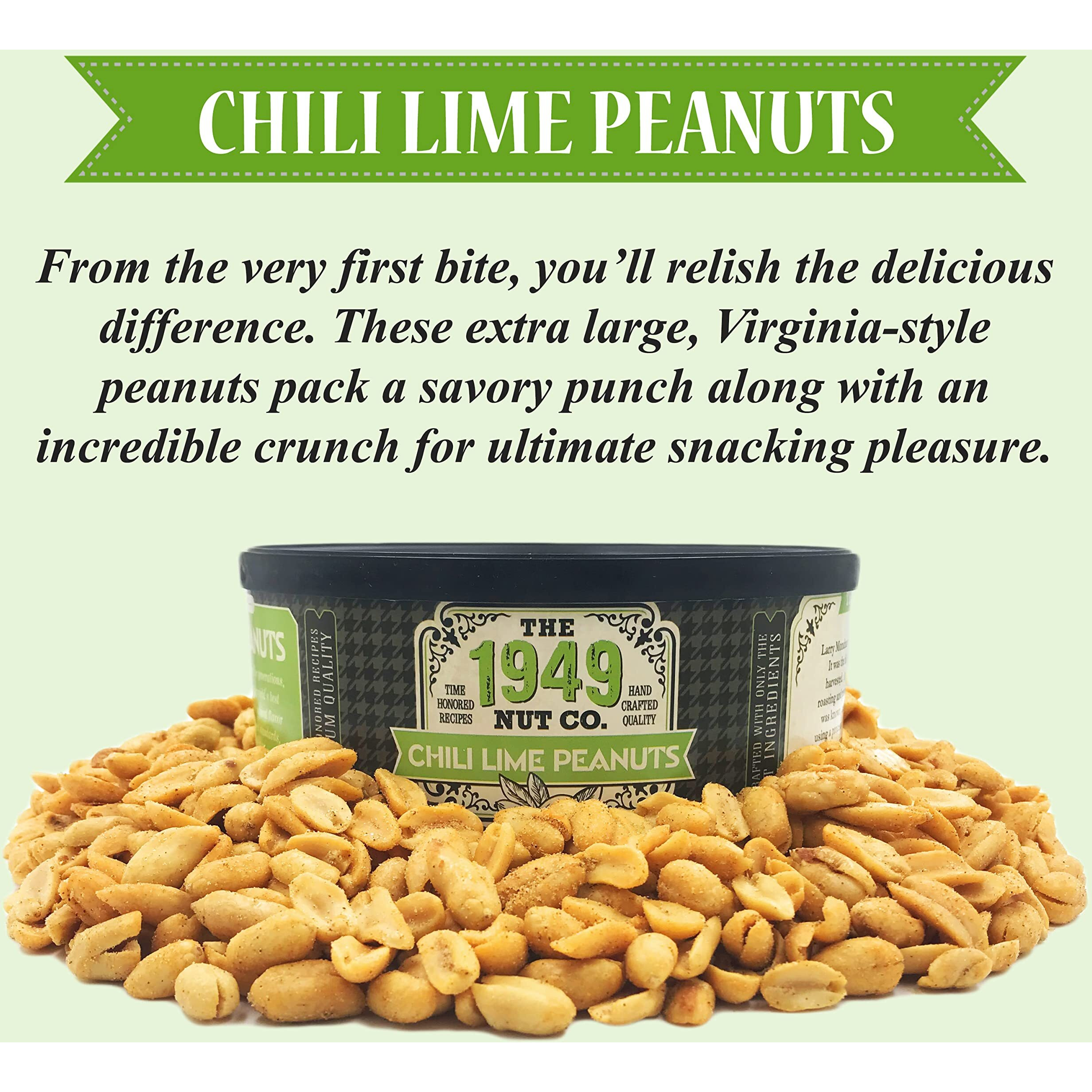 The 1949 Nut Co. Chili Lime Virginia Style Peanuts | Oil Roasted Fried Spicy With A Unique Crispy Crunch Extra-Large, Hand-Cooked In Usa An Old Family Recipe, 20 Oz., Large Can