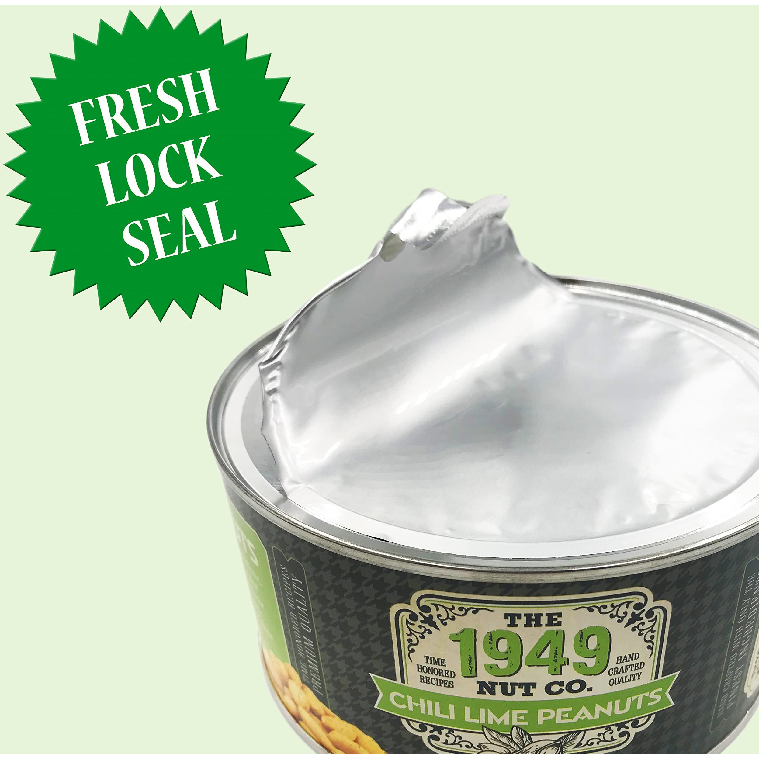 The 1949 Nut Co. Chili Lime Virginia Style Peanuts | Oil Roasted Fried Spicy With A Unique Crispy Crunch Extra-Large, Hand-Cooked In Usa An Old Family Recipe, 20 Oz., Large Can