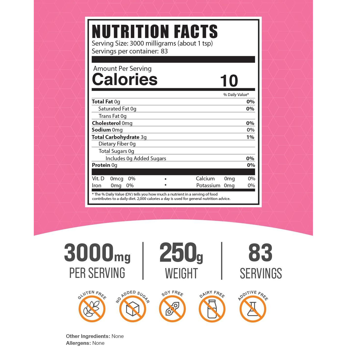 Bulksupplements.Com Sorbitol Powder Keto Friendly Food - Sugar Substitutes - Low Calorie - Sugar Alternative (250 Grams - 8.8 Oz)