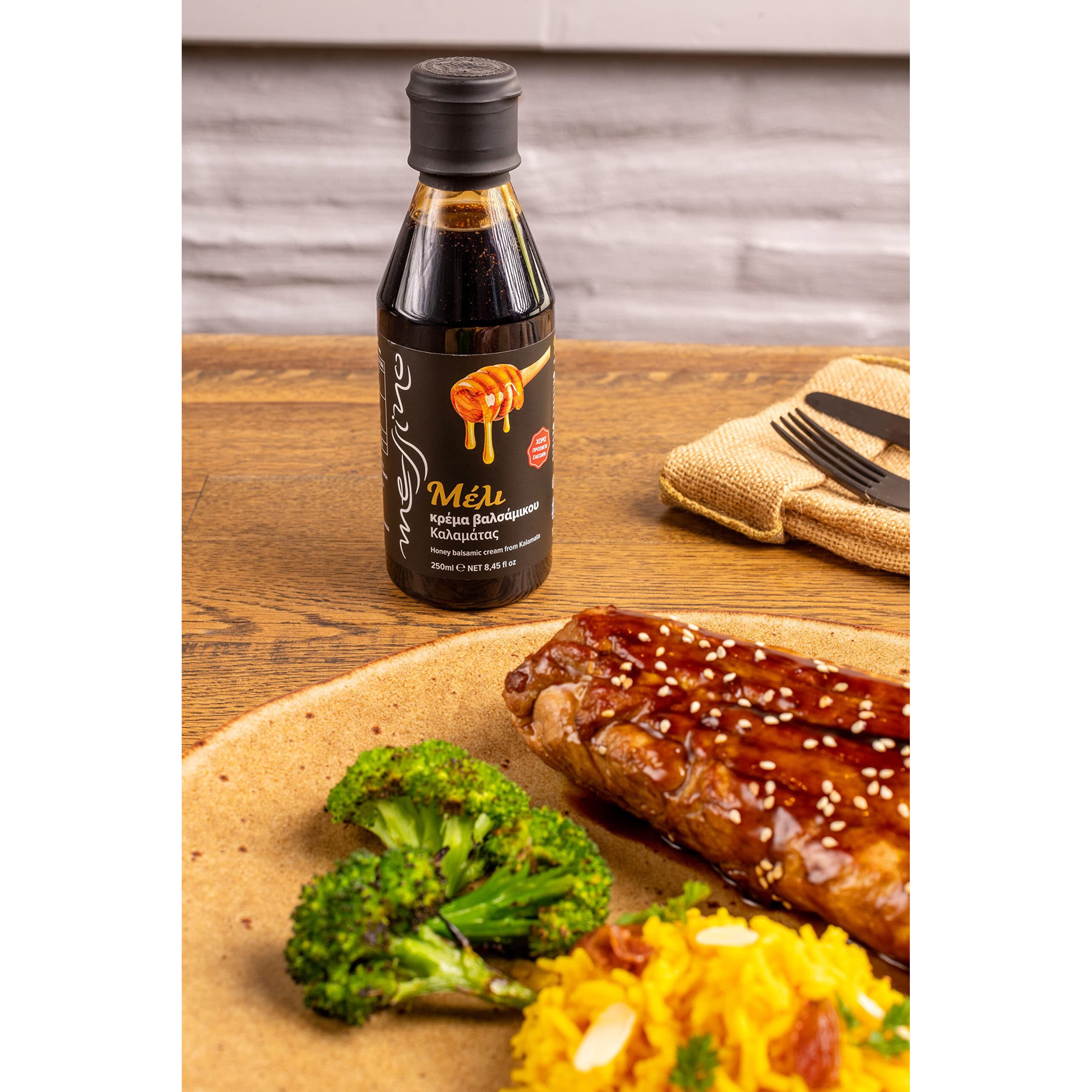 Messino Honey Balsamic Vinegar Glaze Imported From Greece, 250 Ml