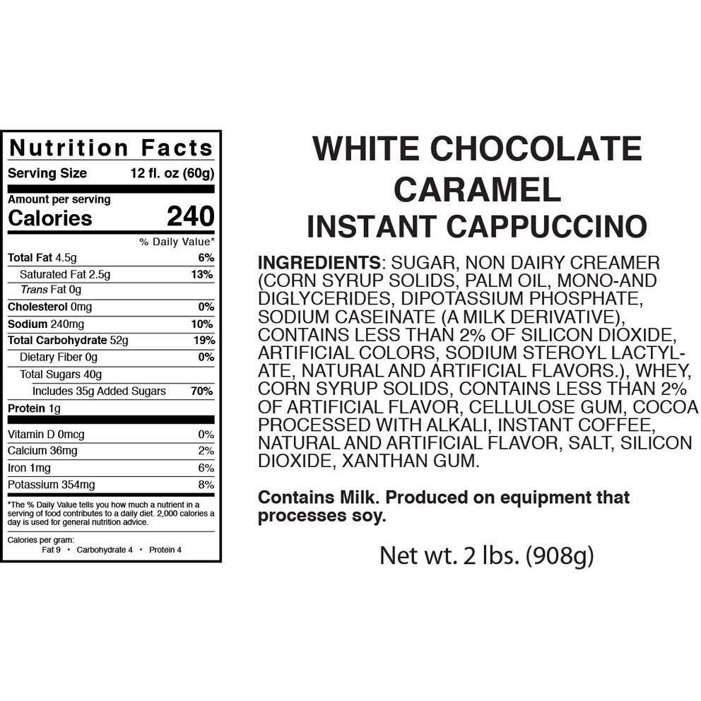 Cappuccino Supreme 2 Lb Bag White Chocolate Caramel Cappuccino Mix