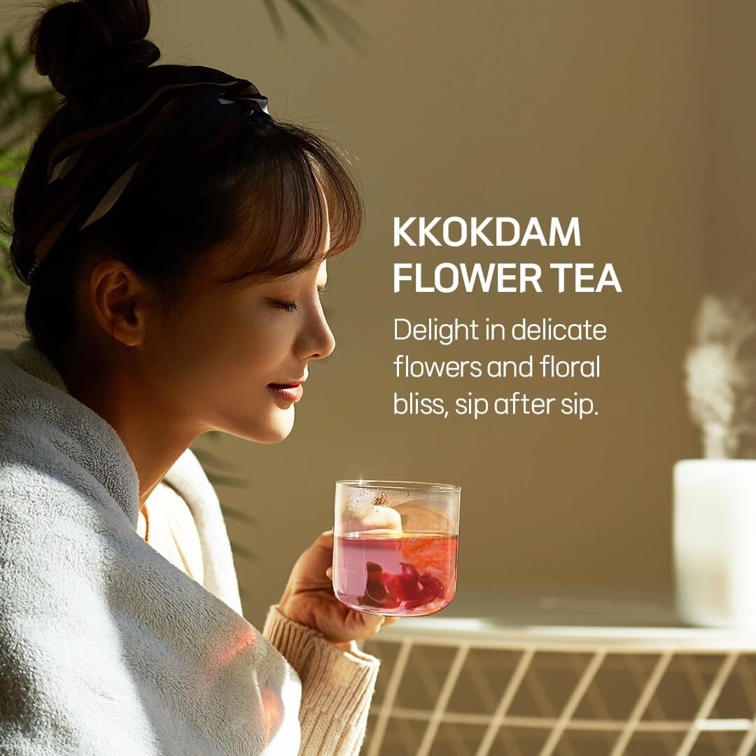 Kkokdam Butterfly Tea Bags Sampler - Fancy Tea Variety Pack Tea Set, Korean Gift Set, Korean Tea Sets, Unique Tea Gifts - 6 Count