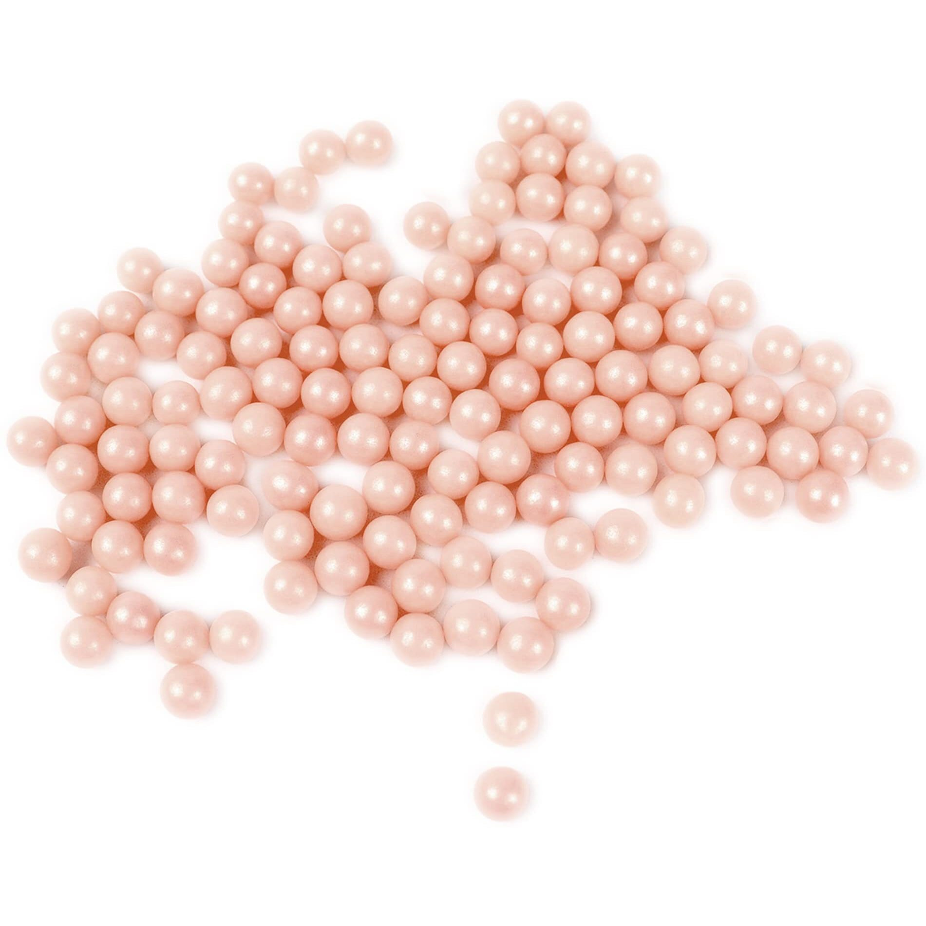O'Creme Pink-Ivory Edible Sugar Pearls Cake Decorating Supplies For Bakers Cookie, Cupcake & Icing Toppings, Beads Sprinkles For Baking, Certified, Candy Sugar Ball Accents (2Mm, 8 Oz)