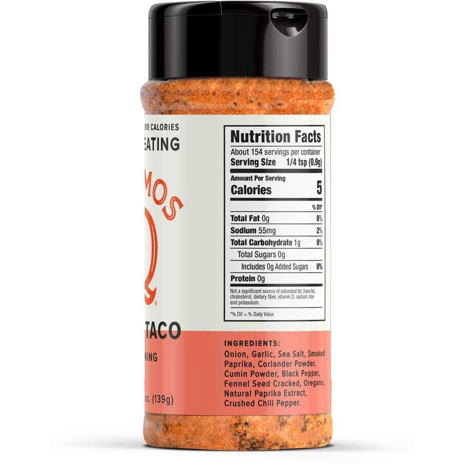 Kosmos Q Kosmos Taco Seasoning | Fajita & Taco Spice Mix | All-Natural Cooking Herbs & Spices | Paleo & Keto Diet Friendly Flavor Blend | Sugar-Free, Msg-Free | 5 Calories | 4.9 Oz. Shaker Bottle