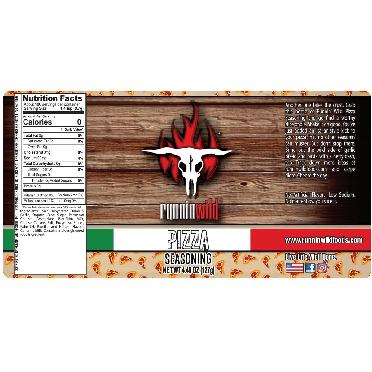 Gourmet Pizza Seasoning | Italian Seasoning Spice Blend | Low Sodium | No Artificial Flavors | Runnin Wild Foods, 4.48 Ounces