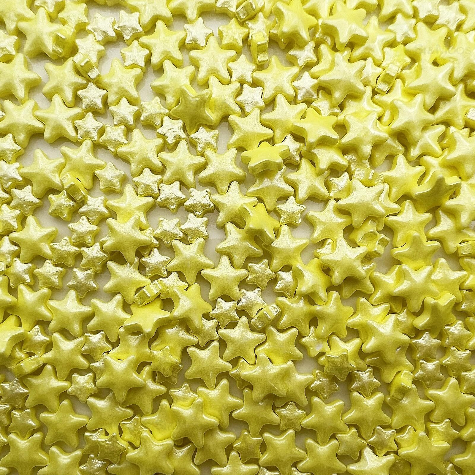 Se Si&Moos Yellow Star Sprinkles Yellow Edible Stars Yellow Stars Cake Decorations Star Cake Topper Large And Small Yellow Star Sprinkles For Decorating Cakes,Cupcakes 3 Oz With Tweezers