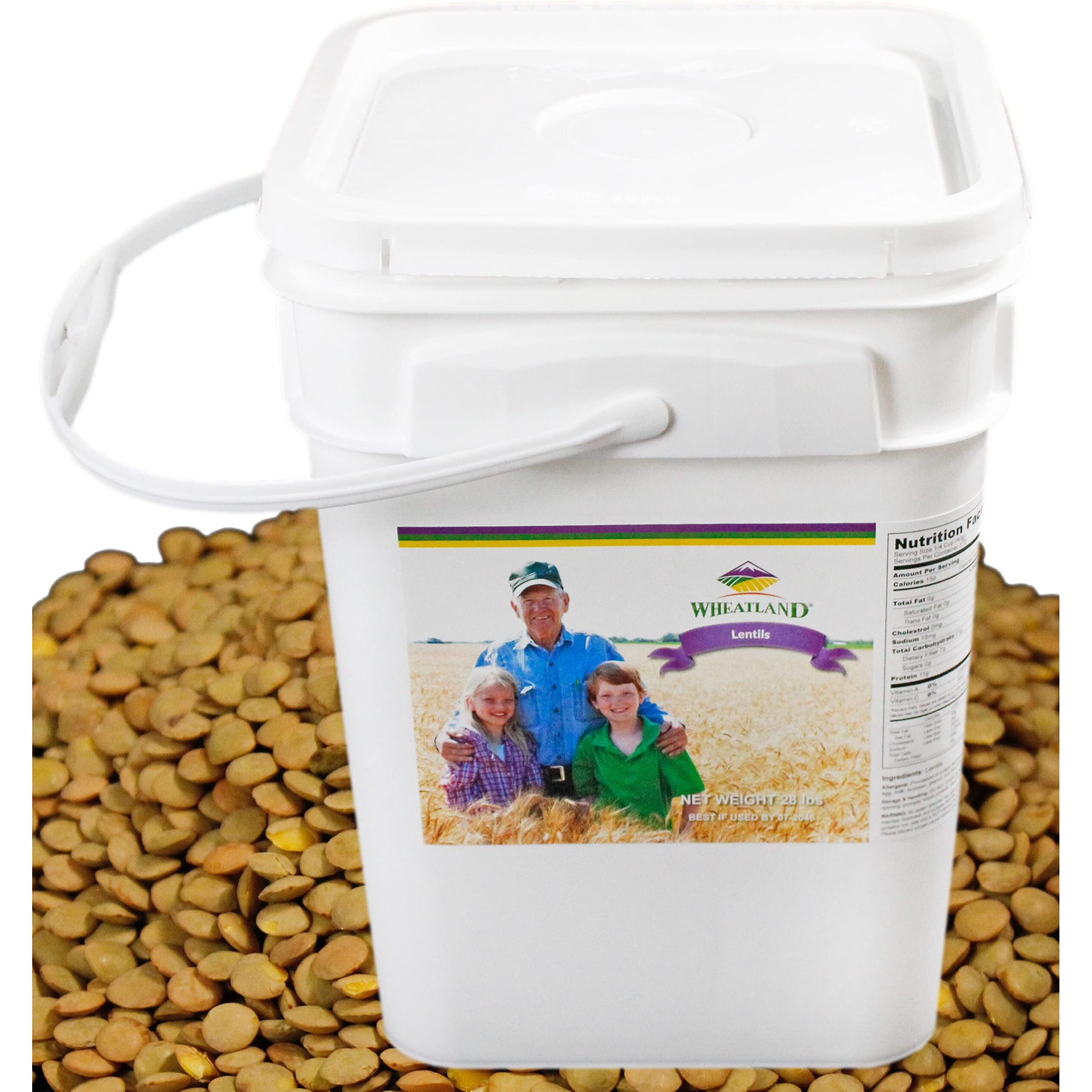 Wheatland Lentils  20Lb  Mylar, Oxygen Absorber And Bucket Provide 25 Year Shelf Life  Lab Tested Iso 17025 Verified Chemical-Free  Never Irradiated, No Desiccants And Non Gmo  High Trust Seller  Emergency Food Storage Wheatland 40 Year Legacy
