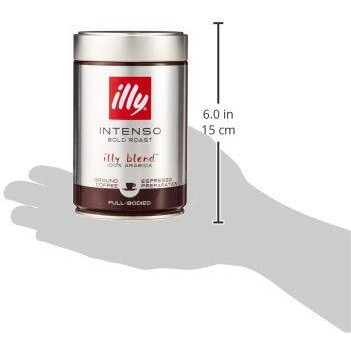 Illy Intenso Ground Coffee, Bold Roast Espresso 250G (International Version) 12 Pack