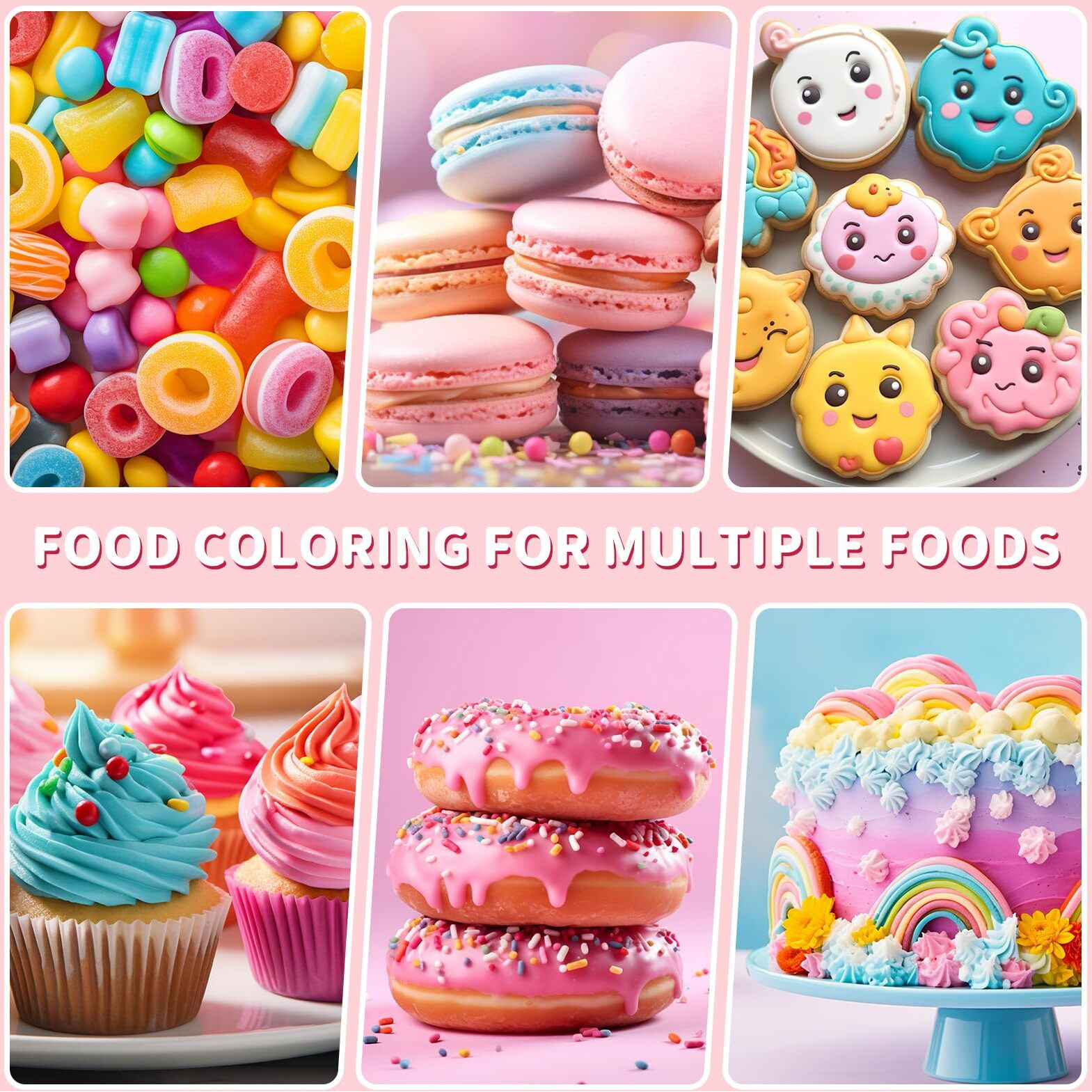 Food Coloring Cake Decorating Set - 16 Vibrant Color Food Grade Food Dye Liquid Edible Tasteless Concentrated Neon Icing Colors For Baking Macaron Frosting Fondant Cookie-6 Ml/Bottles