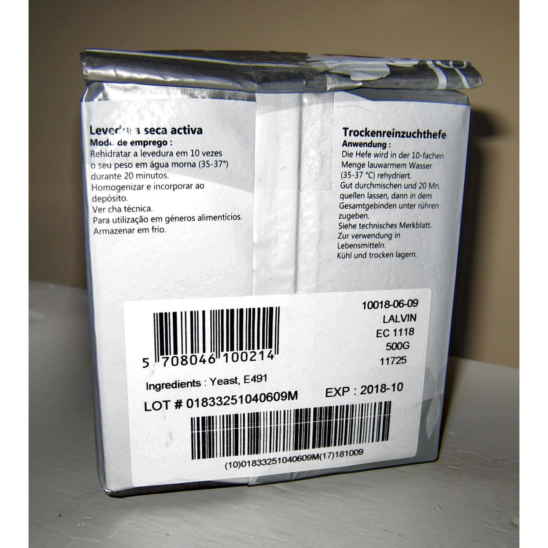 Wine Yeast Ec-1118 500G Bulk Pack For High Alcohol Fermentations