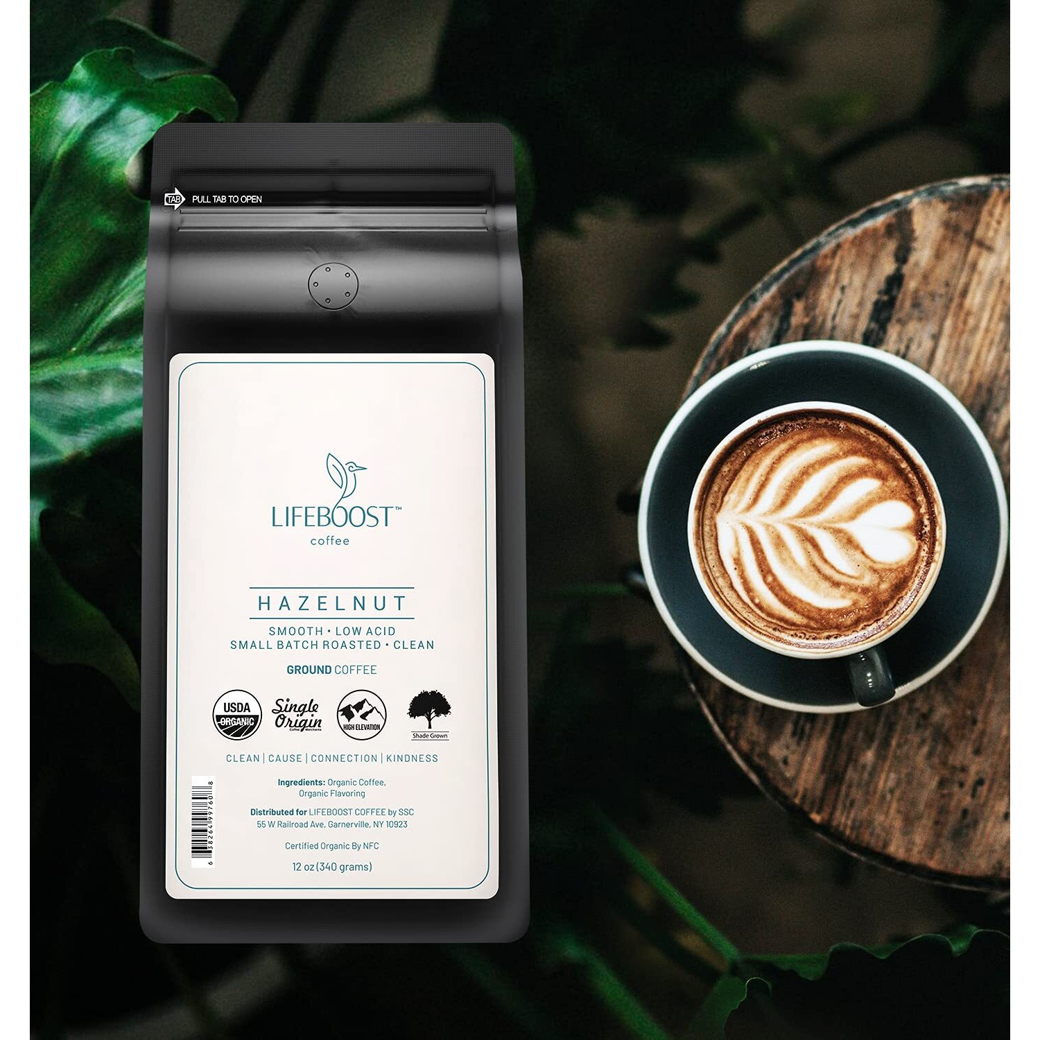 Lifeboost Coffee Hazelnut Ground Coffee - Low Acid Single Origin Usda Organic Coffee - Non-Gmo Ground Coffee Beans Third Party Tested For Mycotoxins & Pesticides - 12 Ounces