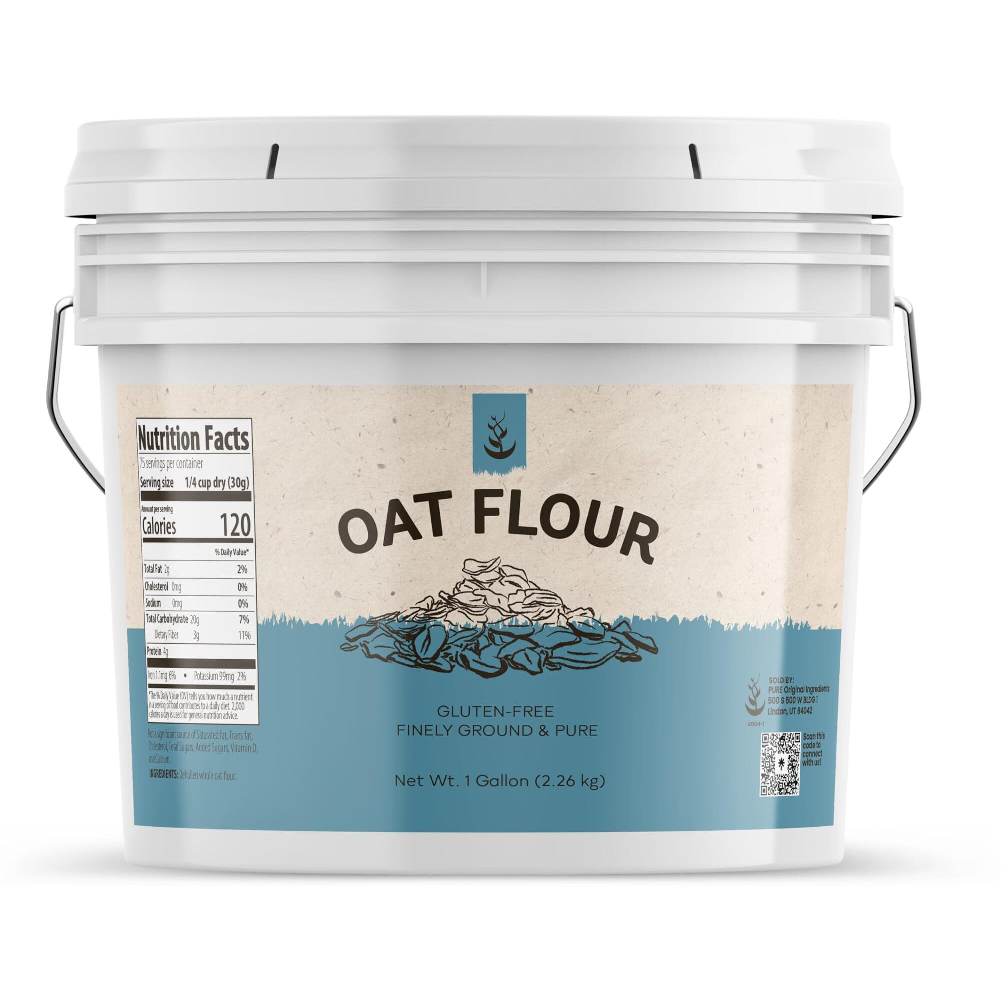 Oat Flour (1 Gallon) Gluten-Free Baking, Non-Gmo, Finely Ground & Pure