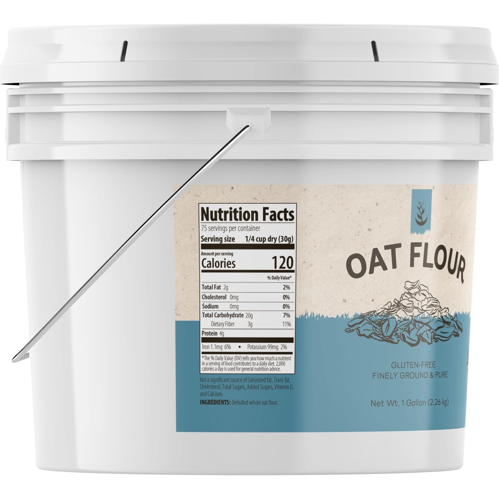 Oat Flour (1 Gallon) Gluten-Free Baking, Non-Gmo, Finely Ground & Pure