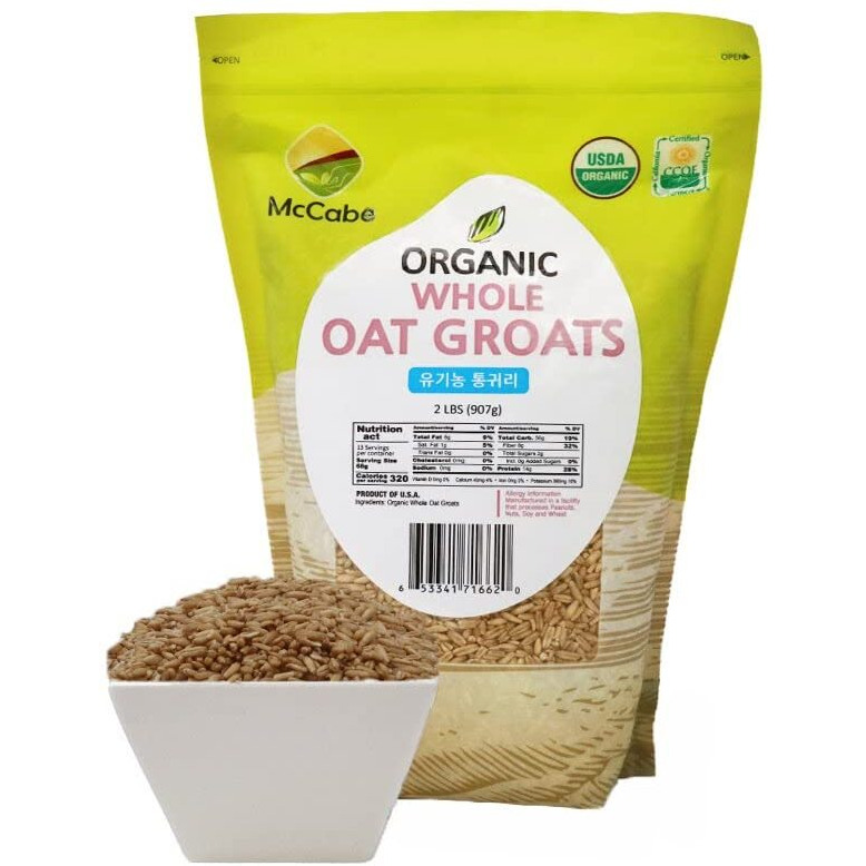 Mccabe Organic Whole Oats Groats - Whole Grain Oats 2Lbs | Organic Raw Oats Groats | Usda And Ccof Certified | Product Of Usa