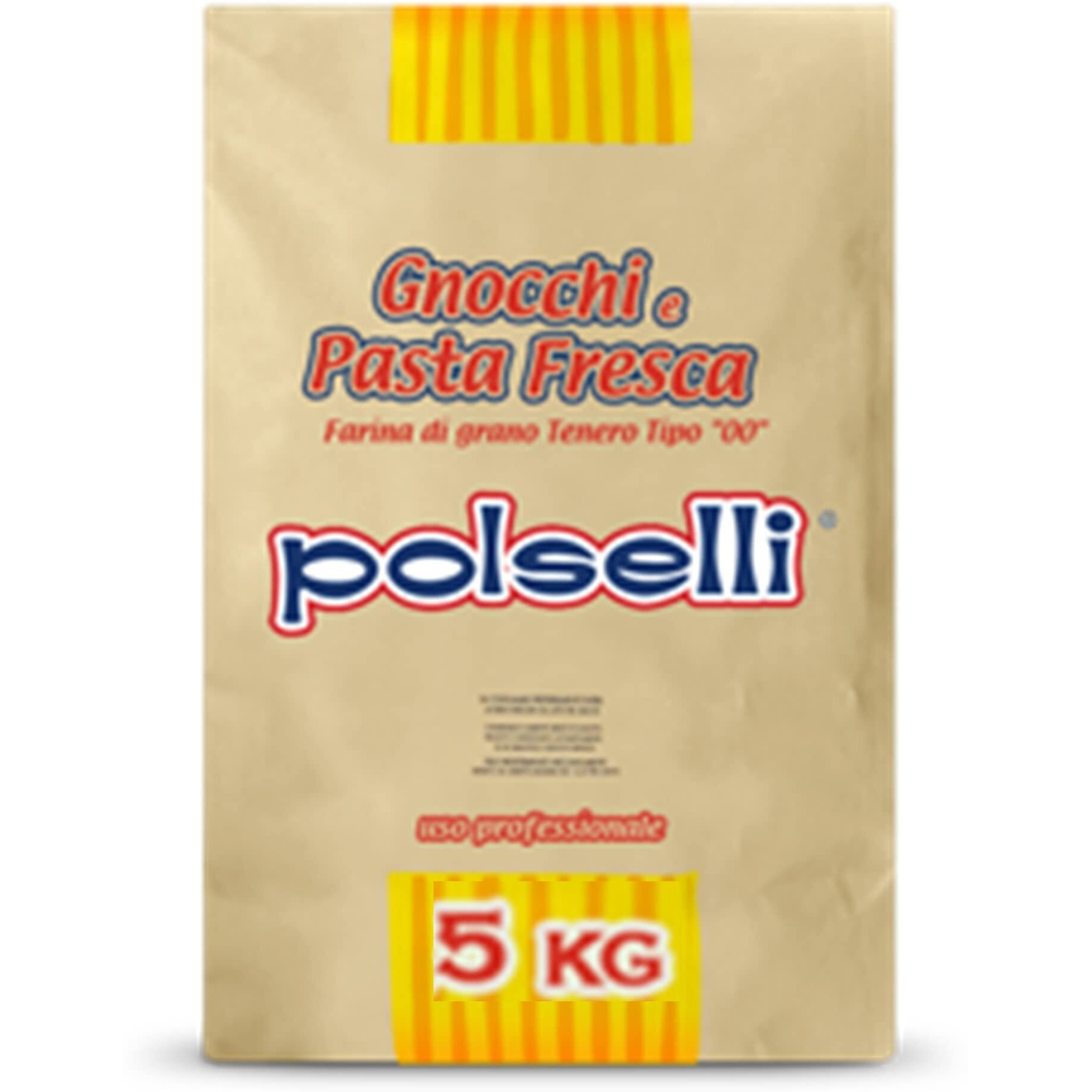 Fresh Pasta Flour, 100% Soft Wheat, 5 Kg (11 Lbs) Tipo 00, Bread Machine Or Handmade Pasta, For Bread, Gnocchi, Product Of Italy, Polselli