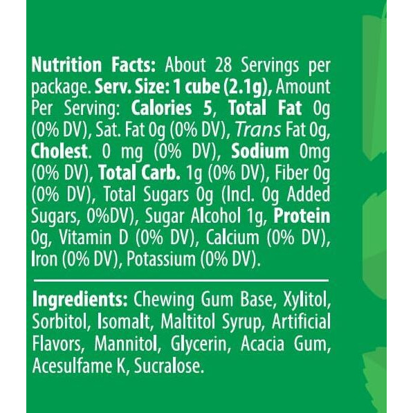 Elite, Must, Sugar Free, Spearmint Gum Cubes, 2Oz (6 Pack)