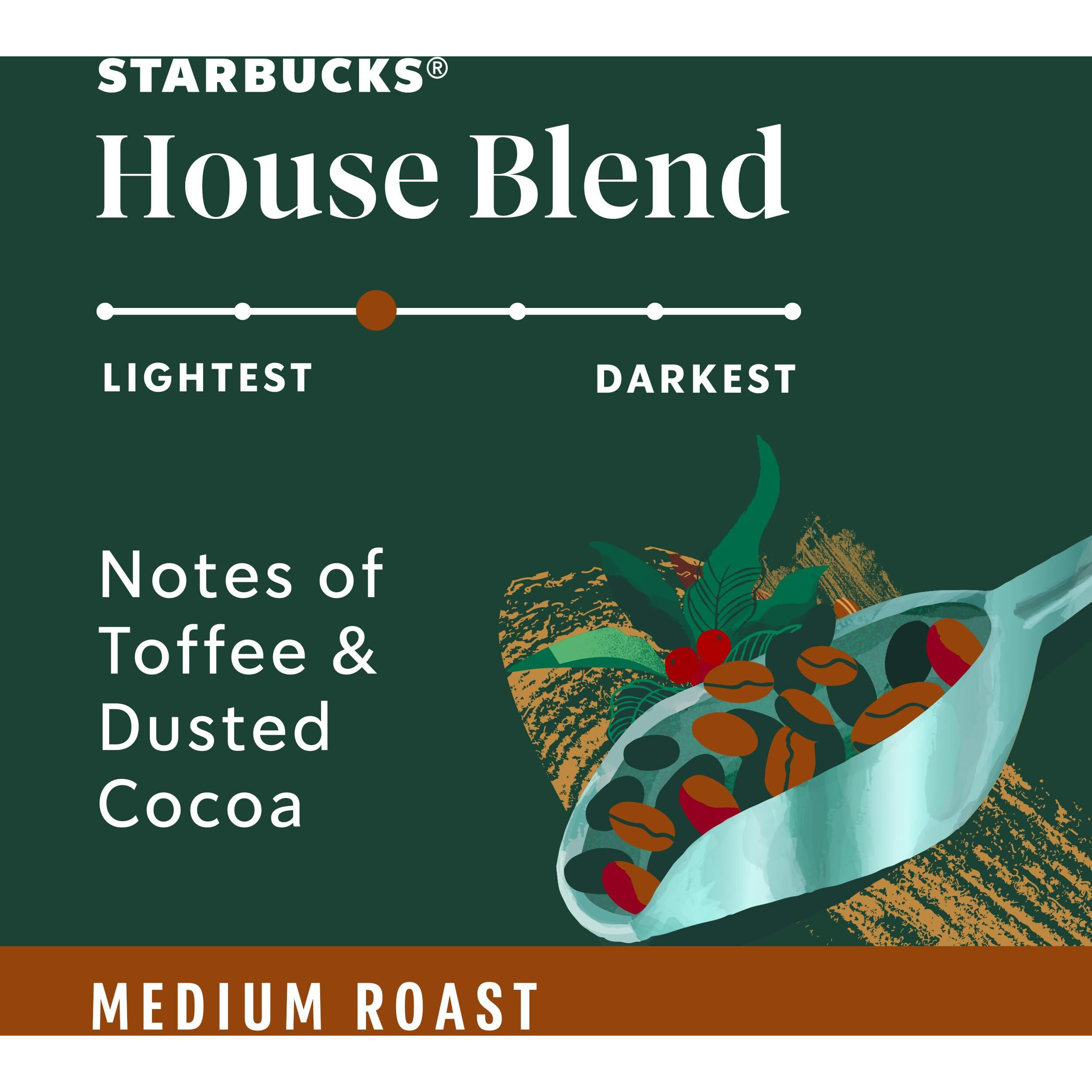Starbucks K-Cup Coffee Pods, Medium Roast, House Blend For Keurig Coffee Makers, 100% Arabica, 1 Box (75 Pods)