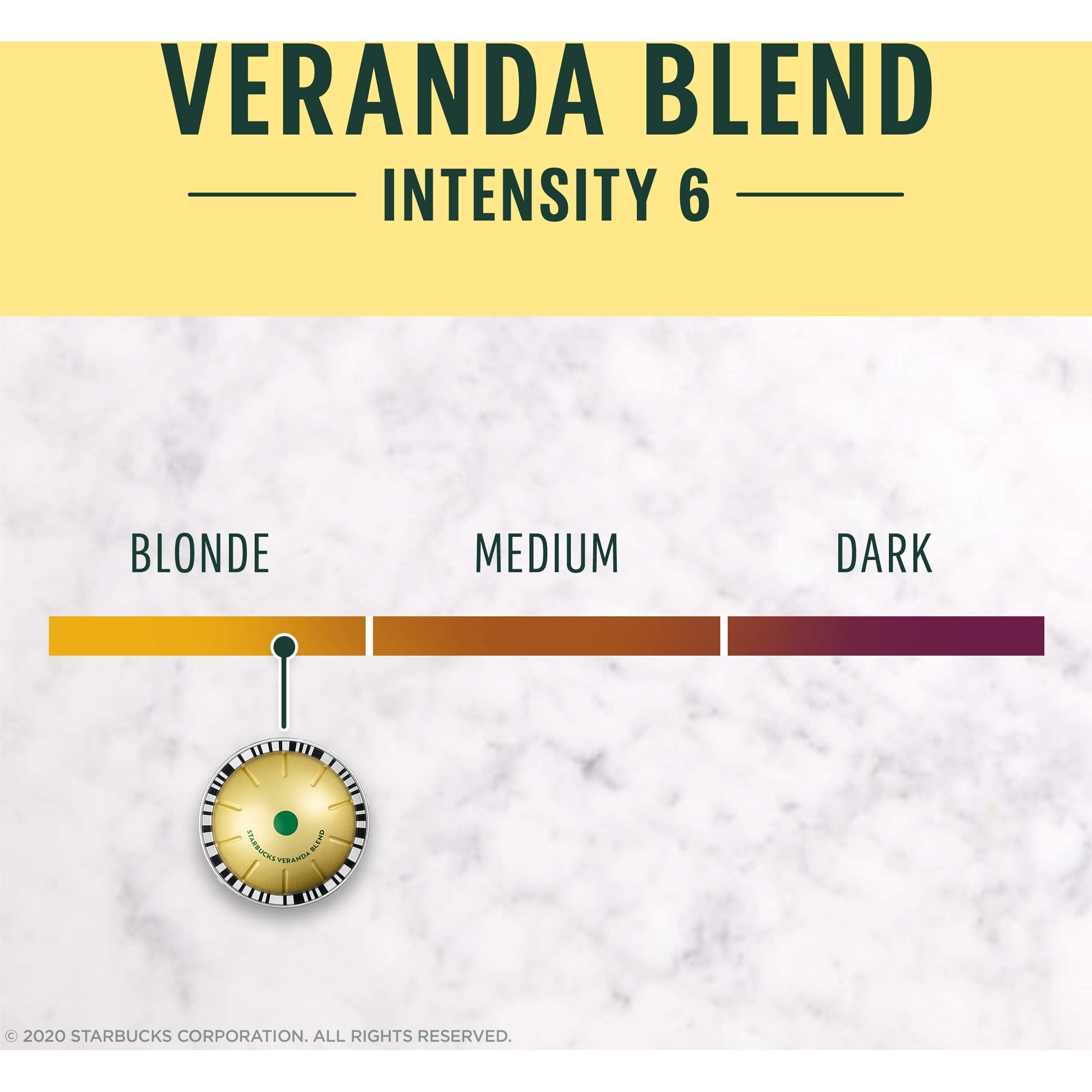 Starbucks By Nespresso Vertuo, Veranda Blend, Blonde Roast Coffee, 32-Count Coffee Pods, Brews 7.8 Oz.