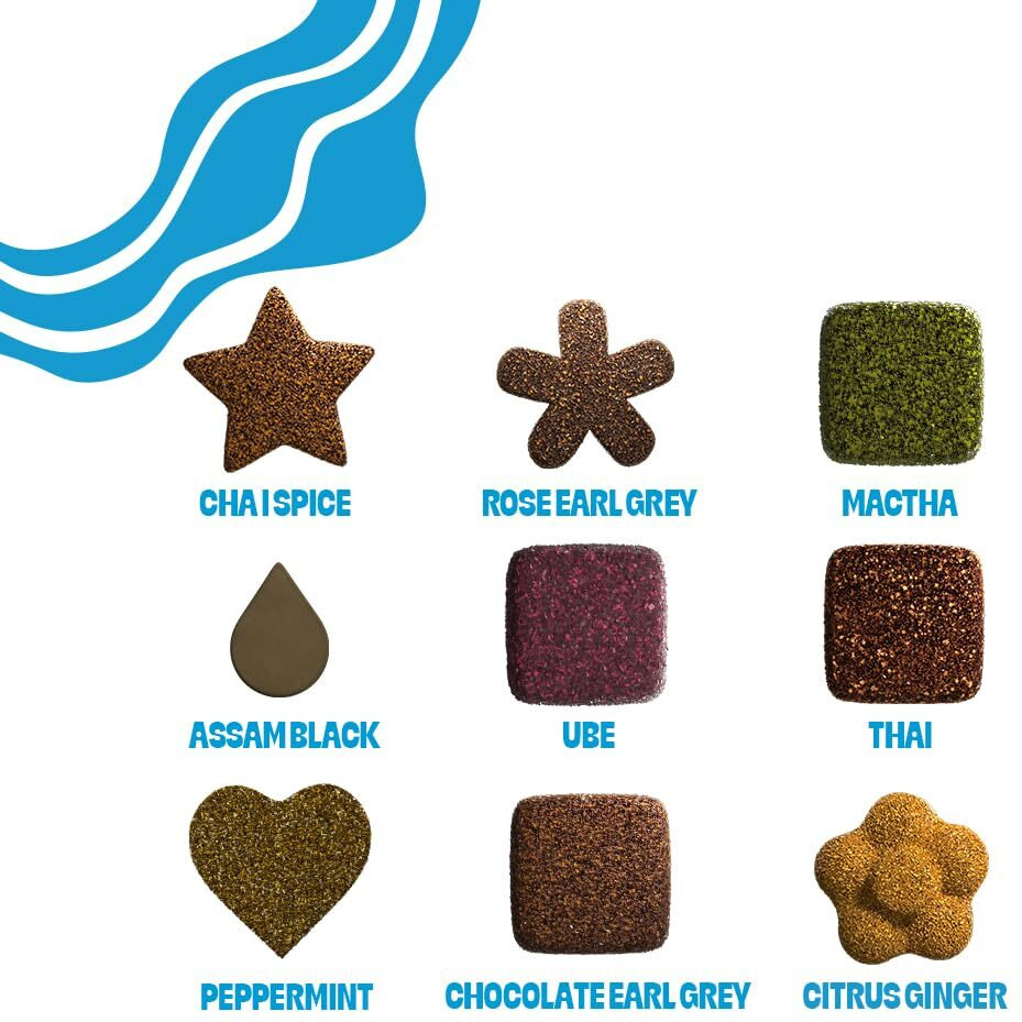 Tea Drops Gift Set - 9 Organic Loose Leaf Tea Samplers (Chai, Earl Grey, Citrus, Ginger, Rose, Matcha, Peppermint, Ube, Assam Thai)