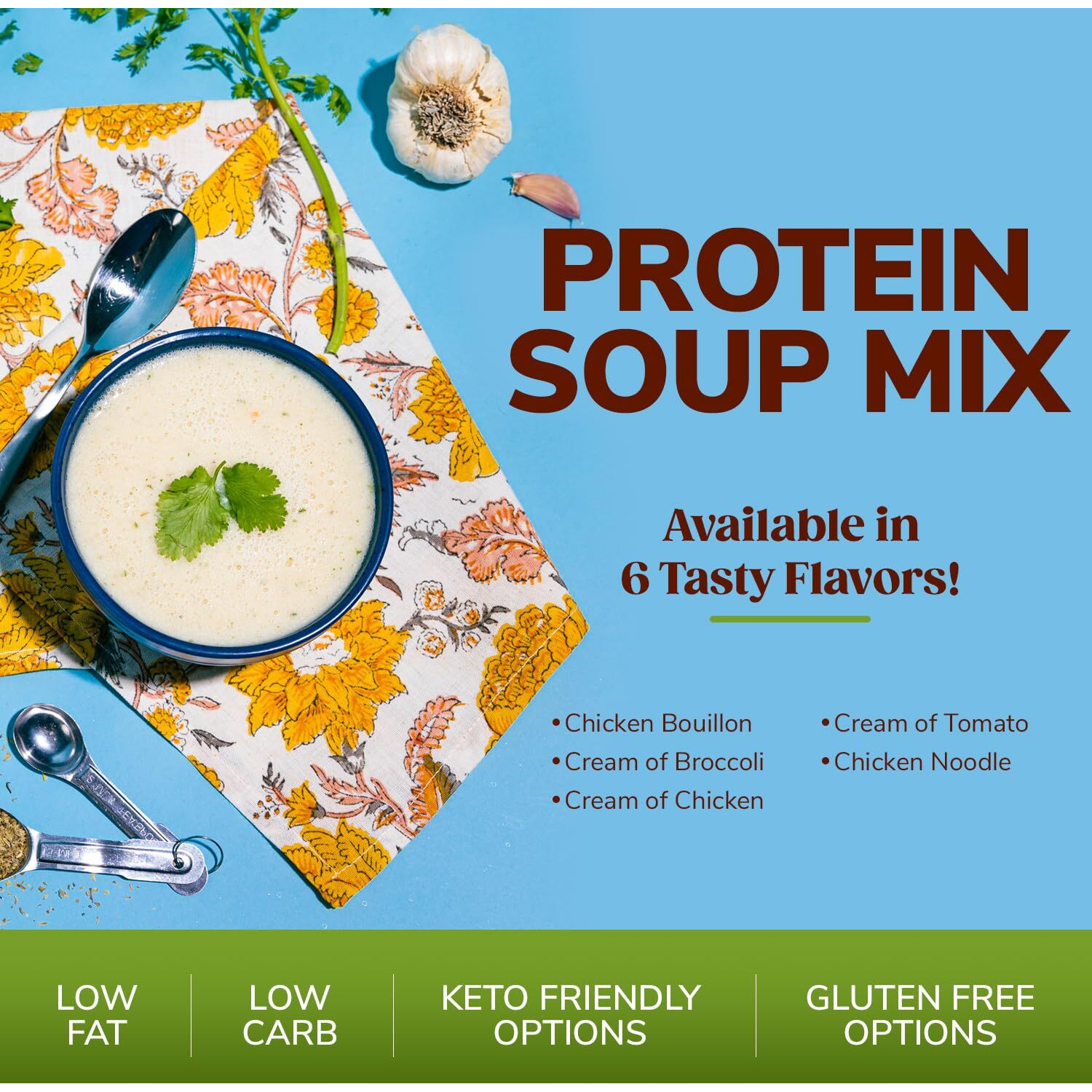 Bariwise Protein Soup Mix, Chicken Bouillon, Gluten Free, Low Carb & Keto Friendly (7Ct)