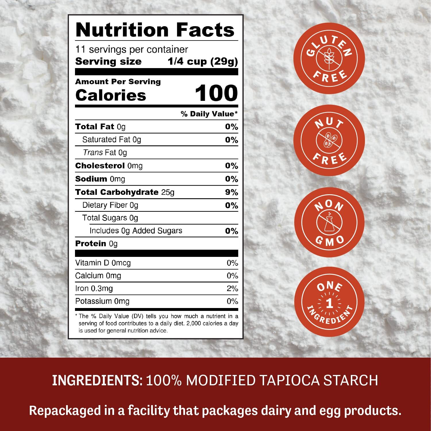 Judees Expandex Modified Tapioca Starch 11.25 Oz - 100% Non-Gmo, Gluten-Free & Nut-Free - Usa Packaged - Thickens And Enhances Texture - Great For Making Tortillas, Bread, And Bagels