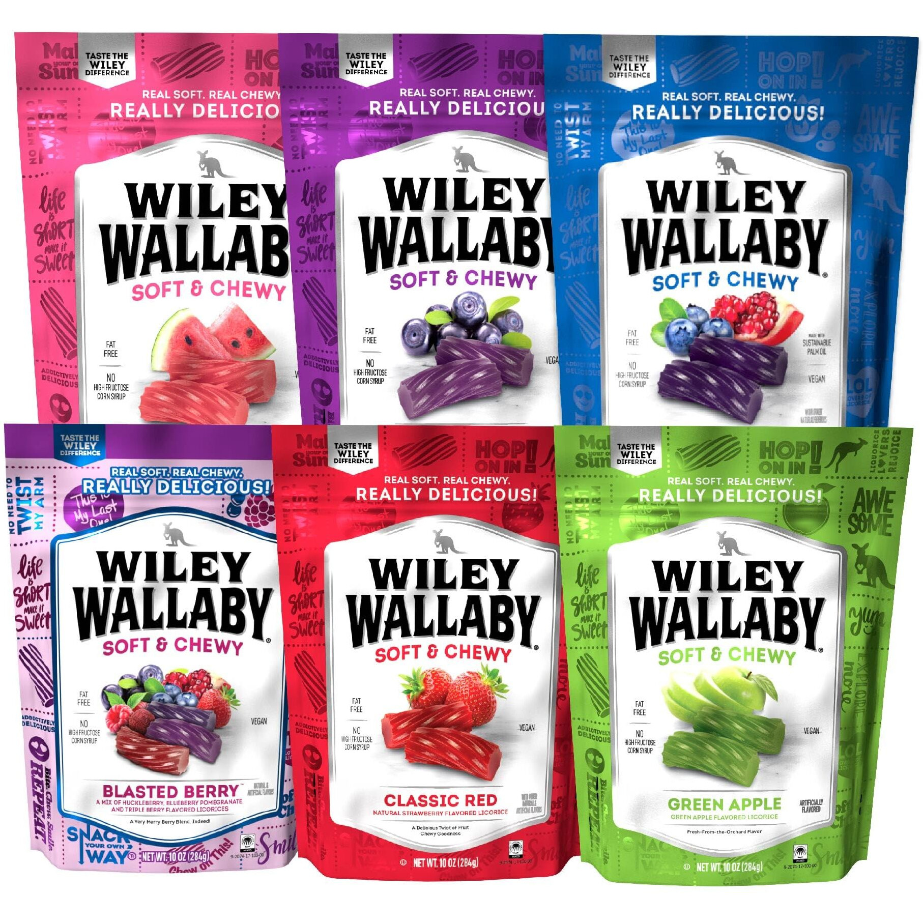 Wiley Wallaby Licorice 10 Ounce Classic Gourmet Soft & Chewy Australian Licorice Candy Twists, 6 Pack