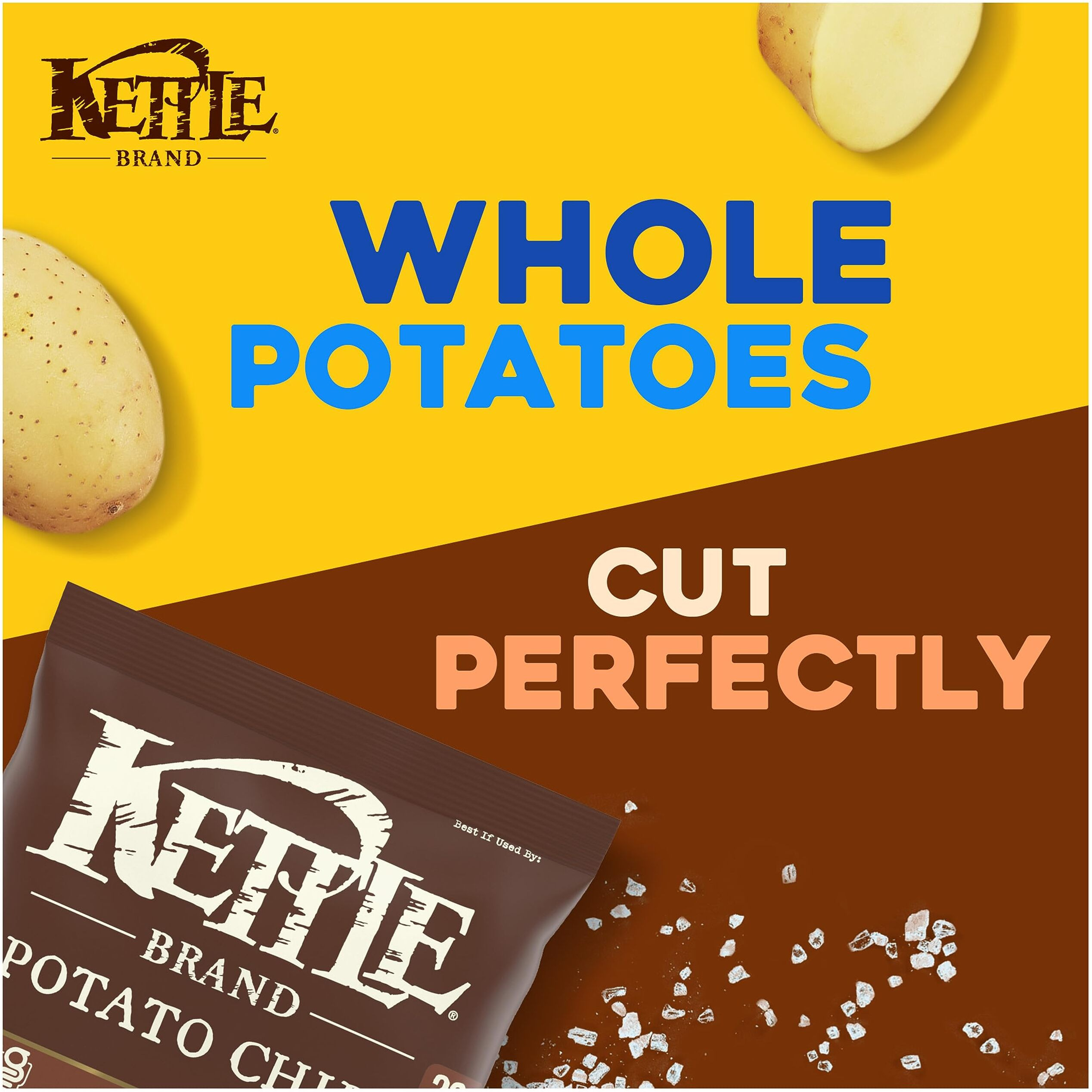 Kettle Brand Potato Chips, Sea Salt Kettle Chips, Snack Bag 1.5 Oz (Pack Of 24)