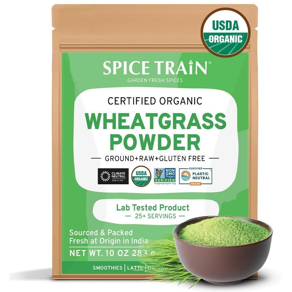 Usda Organic Wheatgrass Powder (10Oz) Rich Green Powder - Lab Tested | 100% Whole Leaf | Gluten Free, Non-Gmo | No Sugar, No Artificial Ingredients | Resealable Ziplock Pouch