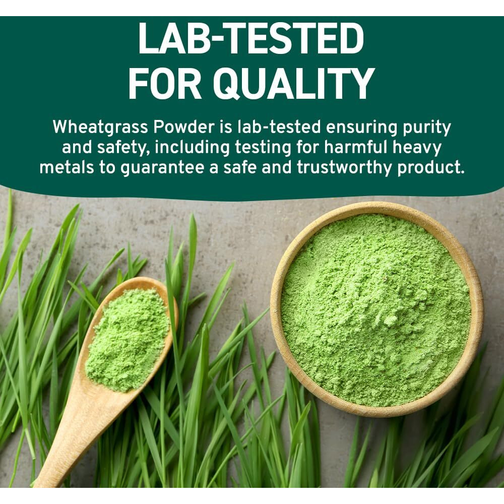 Usda Organic Wheatgrass Powder (10Oz) Rich Green Powder - Lab Tested | 100% Whole Leaf | Gluten Free, Non-Gmo | No Sugar, No Artificial Ingredients | Resealable Ziplock Pouch