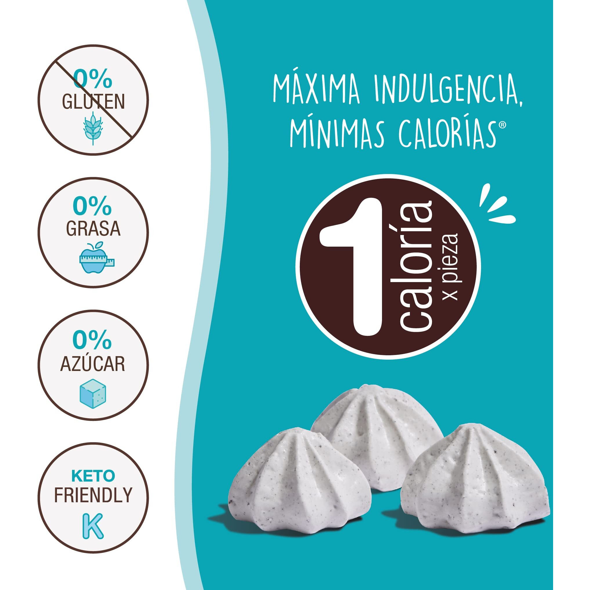 Don'T Worry Meringue Cookies Keto Friendly | Cookies And Cream | 2 Pack | Only 1 Calorie Per Piece | Healthy Candy, Gluten Free Snacks, Low Carb, Low Sugar, Low Calories