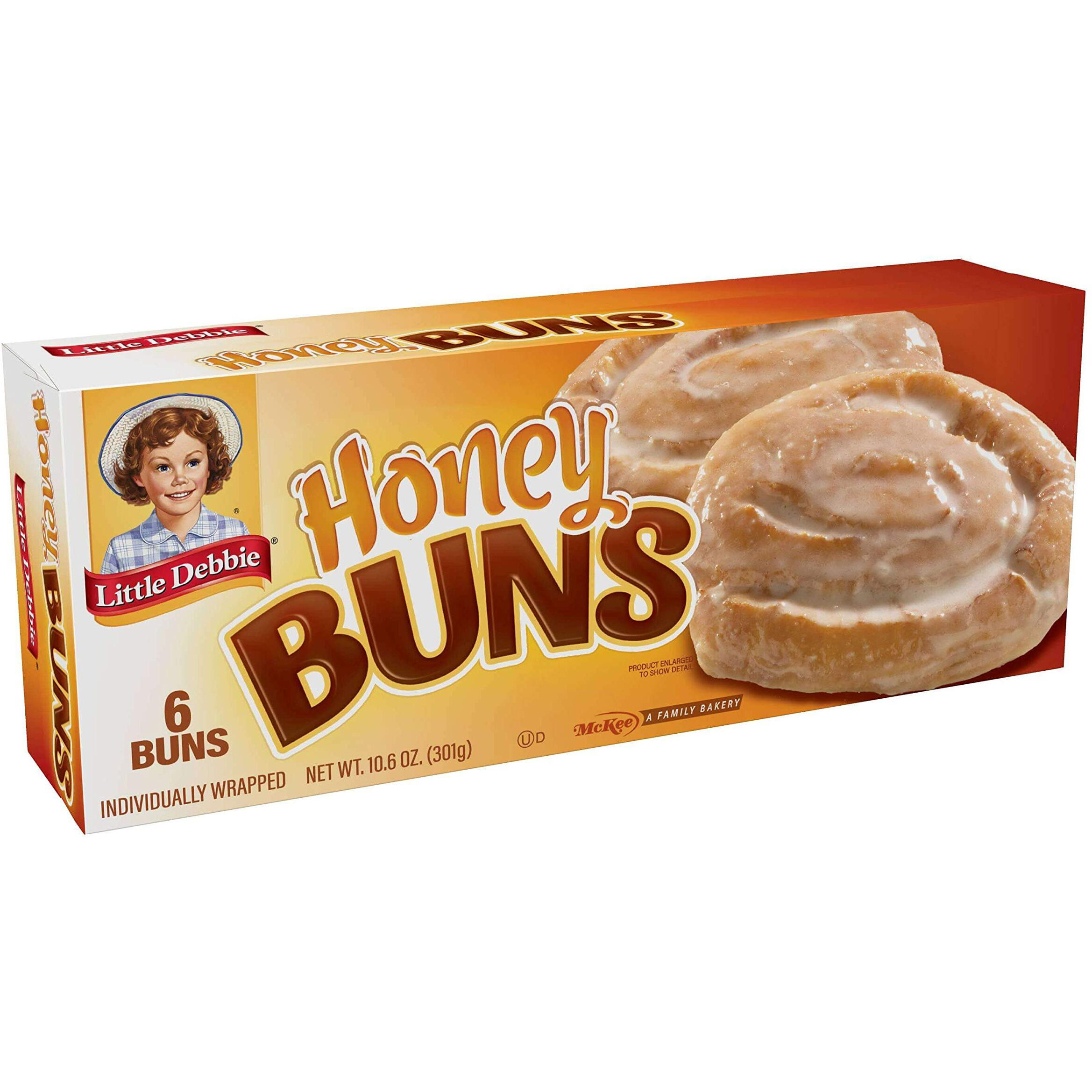 Little Debbie Honey Buns, Individually Wrapped Breakfast Pastries, 6 Count (Pack Of 16)