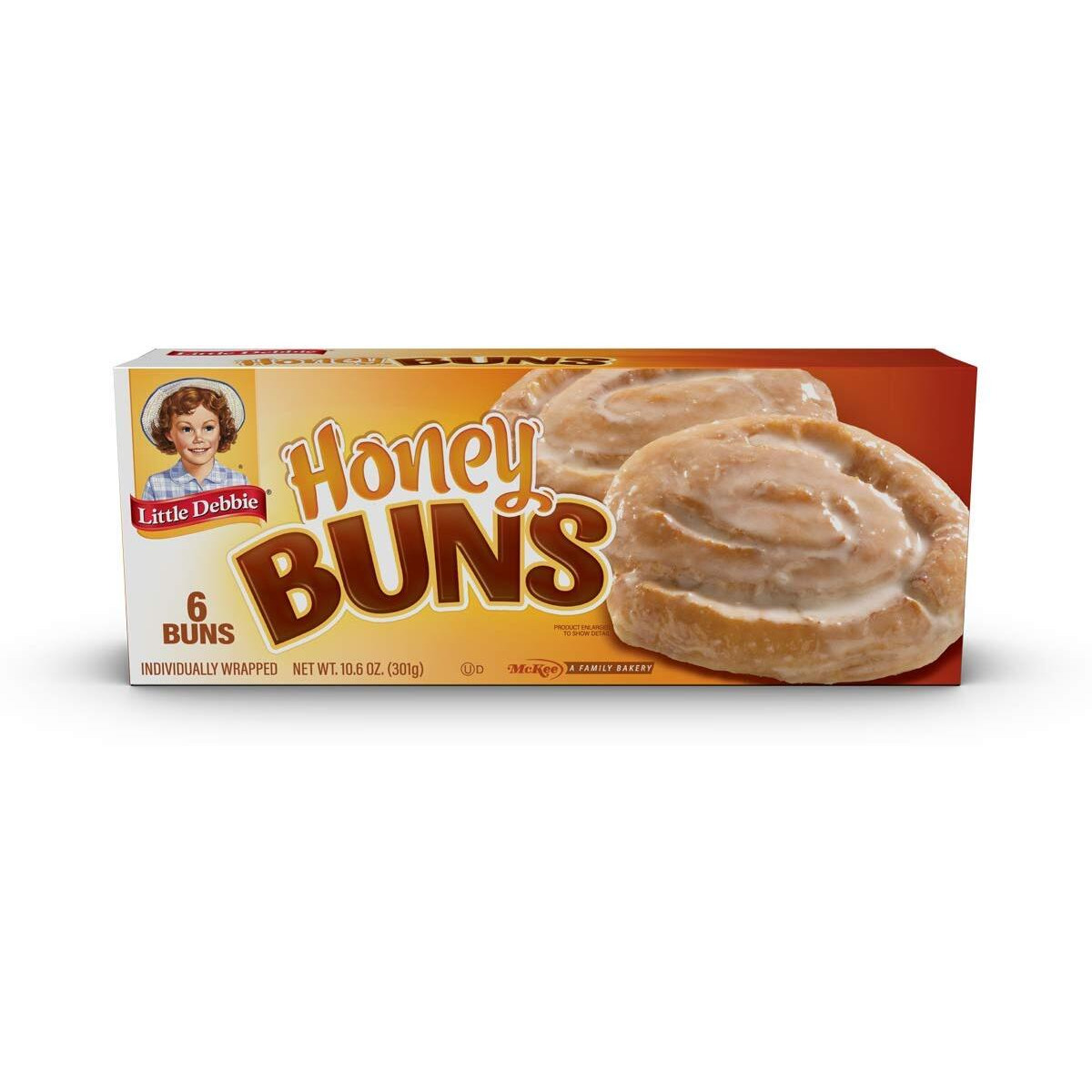 Little Debbie Honey Buns, Individually Wrapped Breakfast Pastries, 6 Count (Pack Of 16)