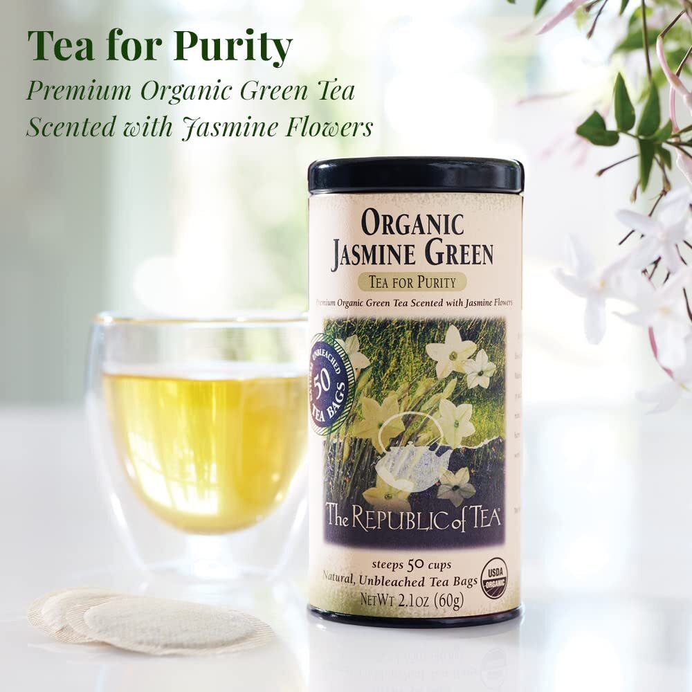 The Republic Of Tea - Organic Jasmine Green Tea, 50 Tea Bags
