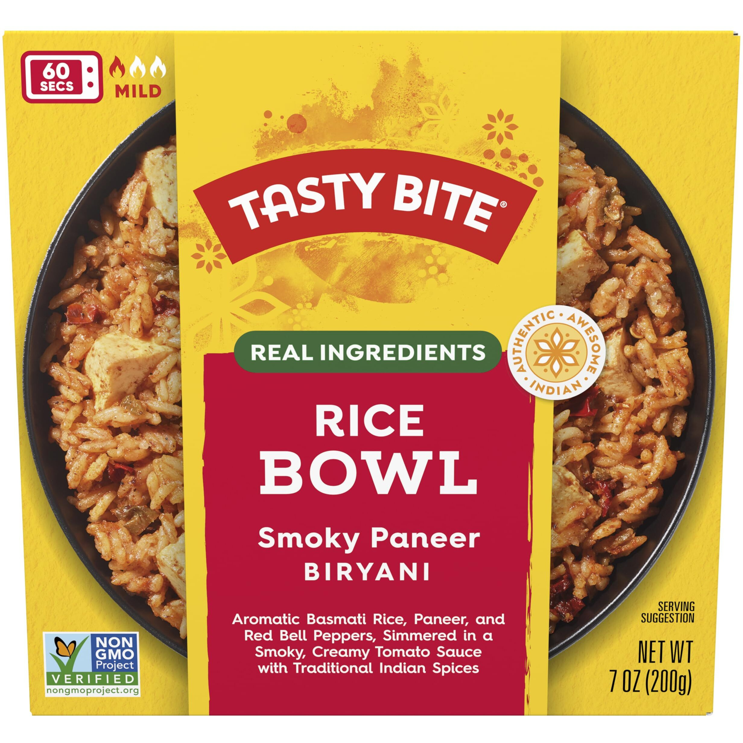 Tasty Bite Smoky Paneer Biryani Rice Bowl, Ready To Eat, Microwaveable, Gluten Free, 7 Ounce (Pack Of 6)