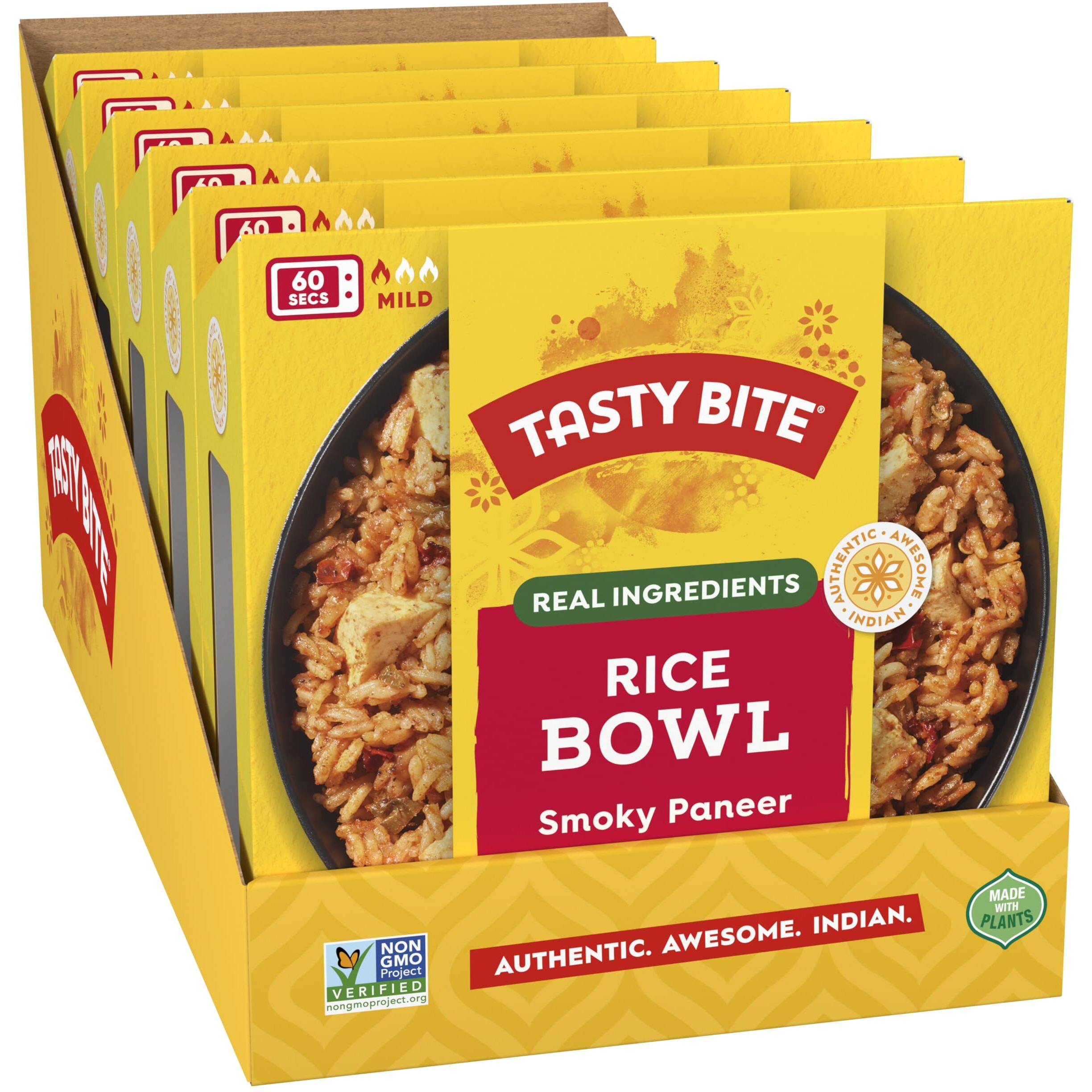 Tasty Bite Smoky Paneer Biryani Rice Bowl, Ready To Eat, Microwaveable, Gluten Free, 7 Ounce (Pack Of 6)